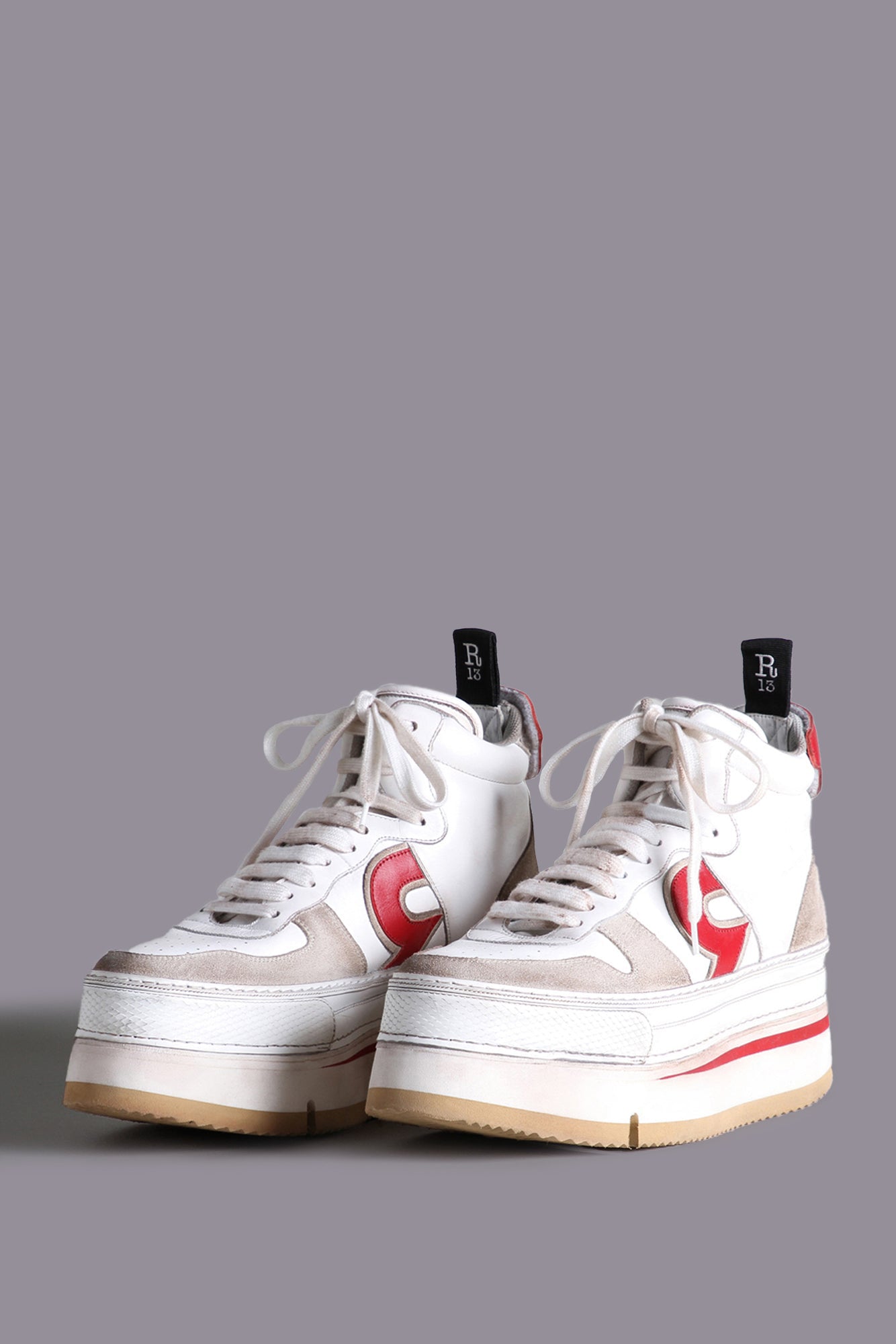 RIOT LEATHER HIGH TOP - RED AND WHITE - R13