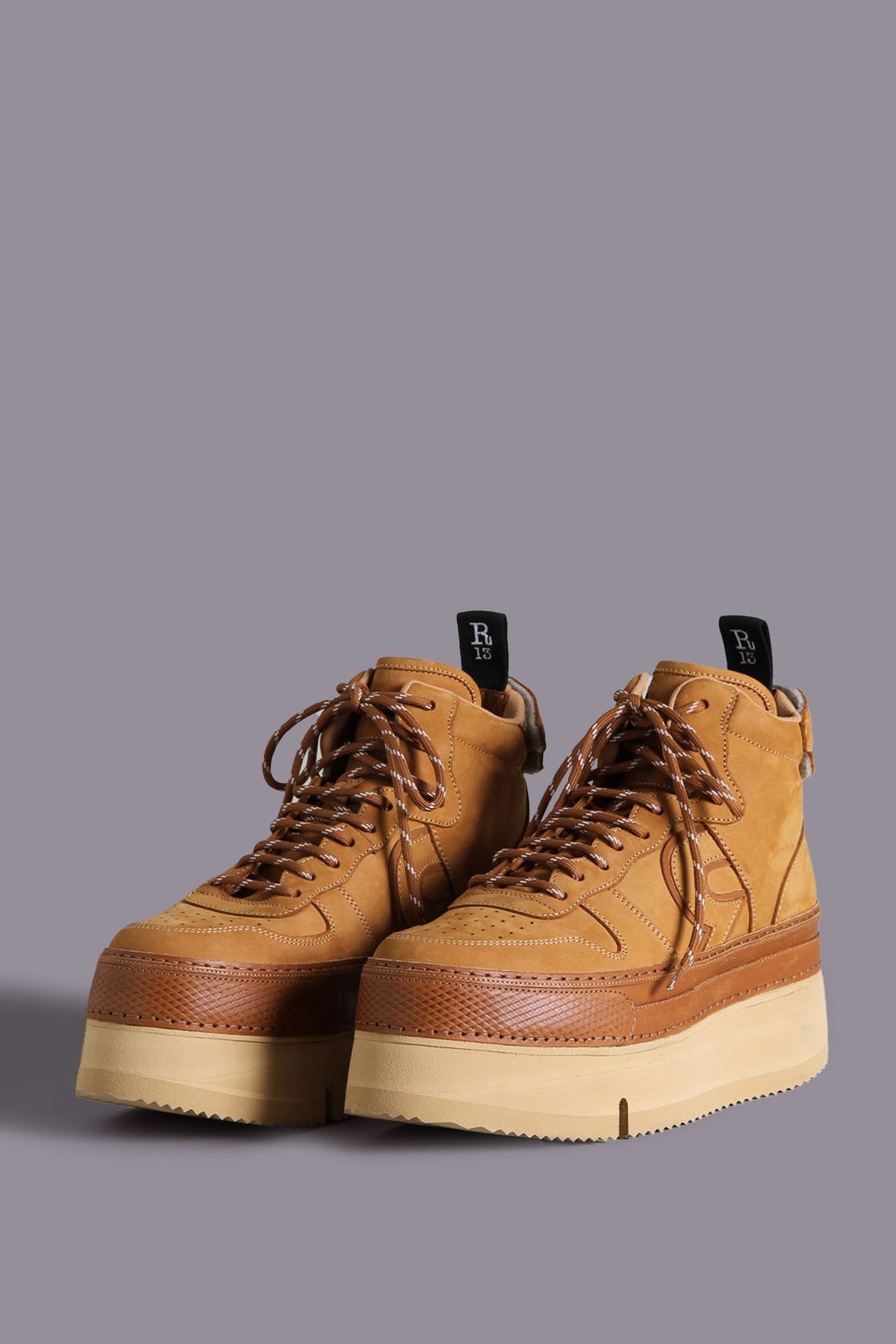 Red Leather Riot RIOT LEATHER HIGH TOP - TAN NUBUCK – R13