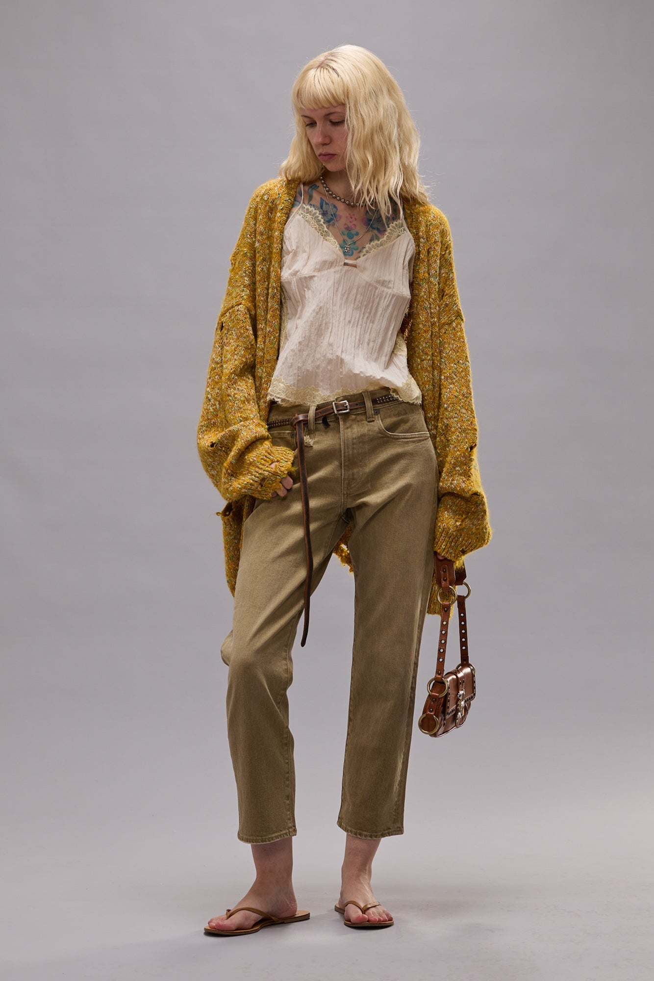 ROMEO JEAN - OLIVE GREEN HAZE STRETCH - R13