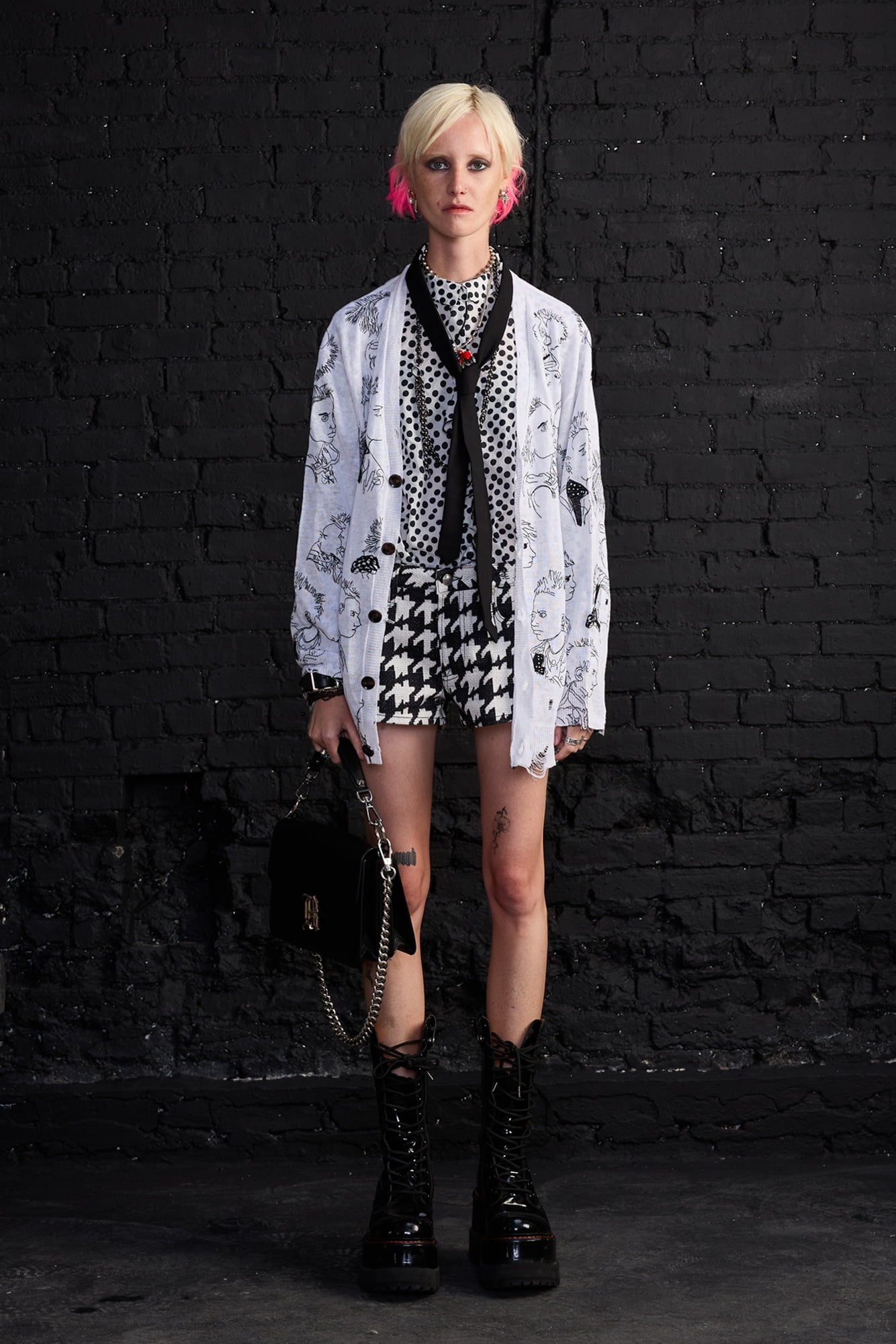 Ruffle Blouse - White With Polka Dot - R13
