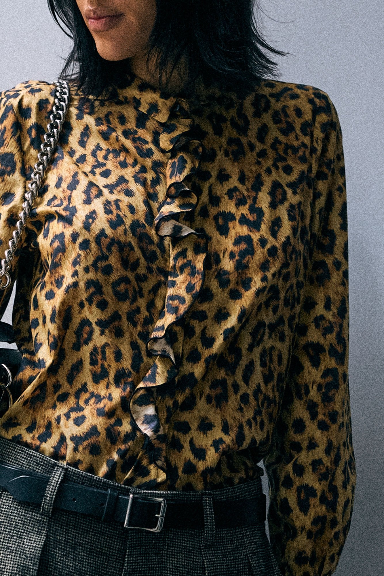 Ruffle Blouse - Yellow Cheetah - R13