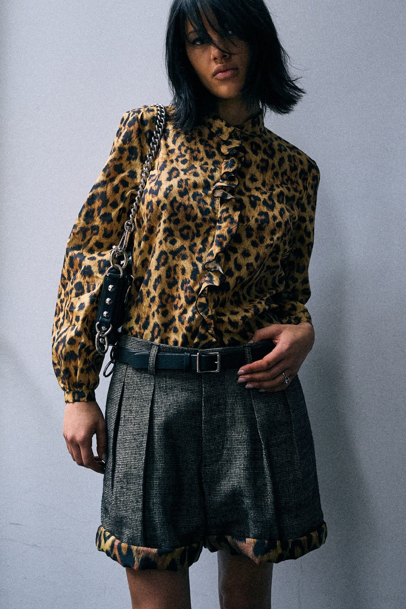 Ruffle Blouse - Yellow Cheetah - R13