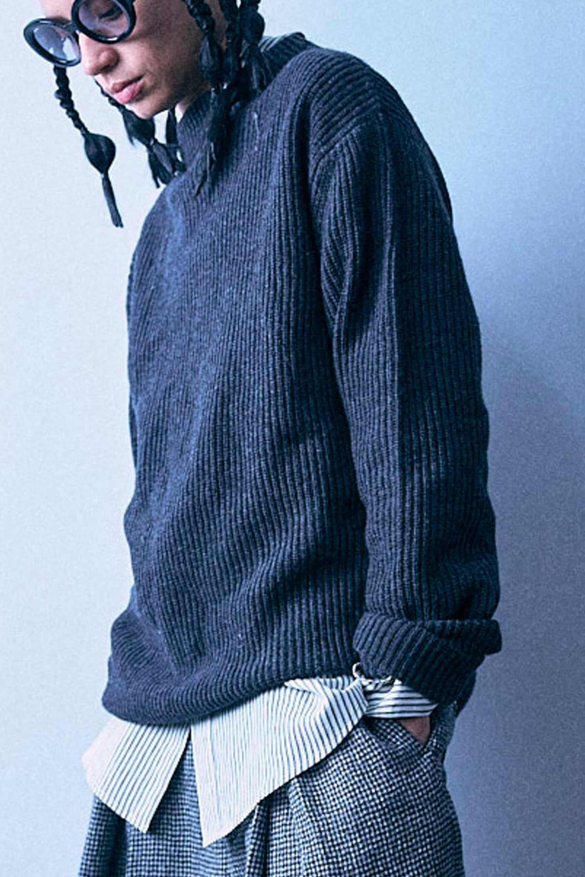 Sailor Mock Neck Sweater - Charcoal Grey - R13