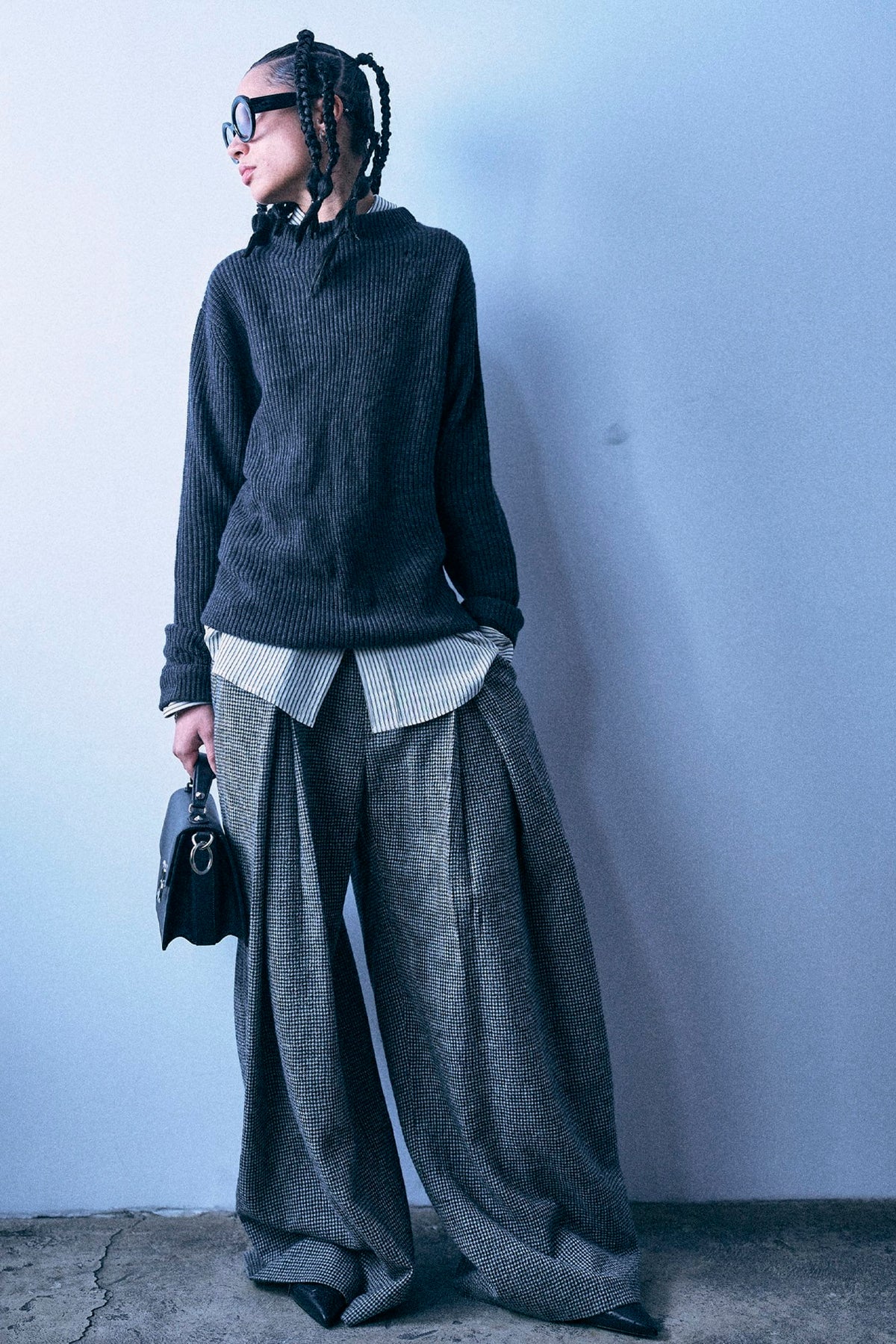 Sailor Mock Neck Sweater - Charcoal Grey - R13