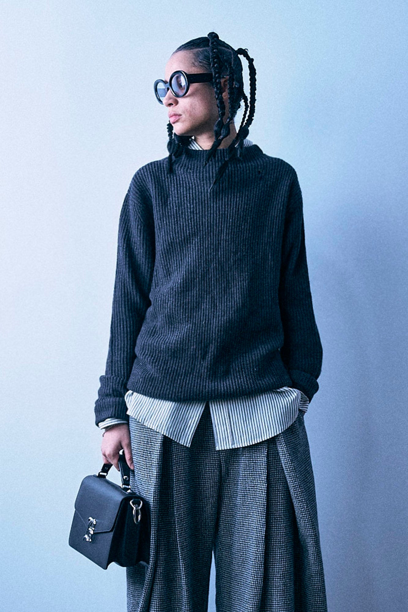 Sailor Mock Neck Sweater - Charcoal Grey