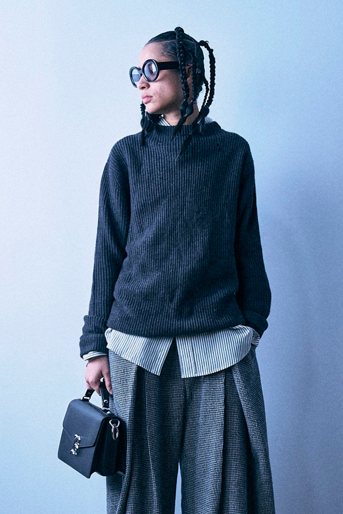 Sailor Mock Neck Sweater - Charcoal Grey - R13