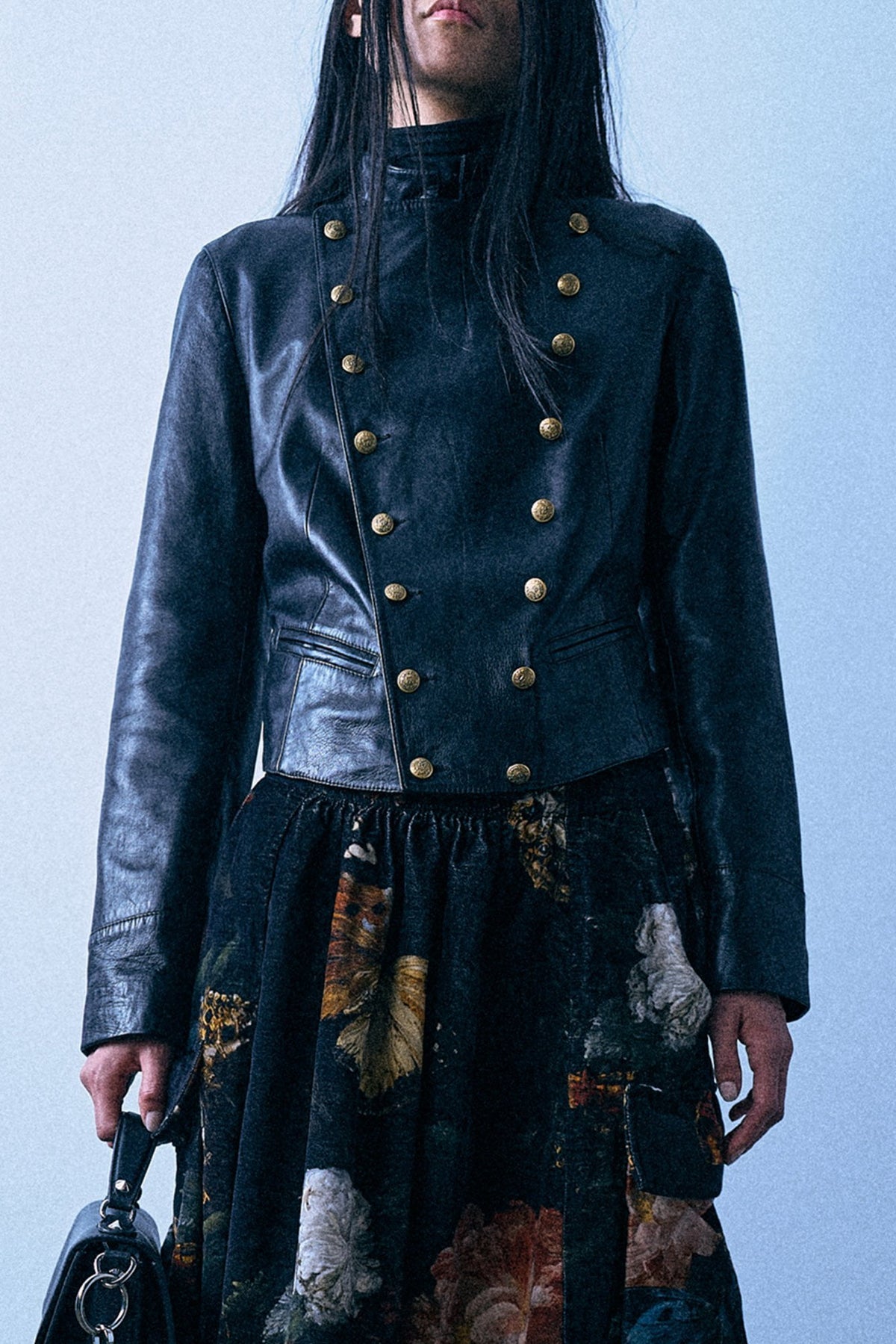 Shrunken Leather Peacoat - Black - R13