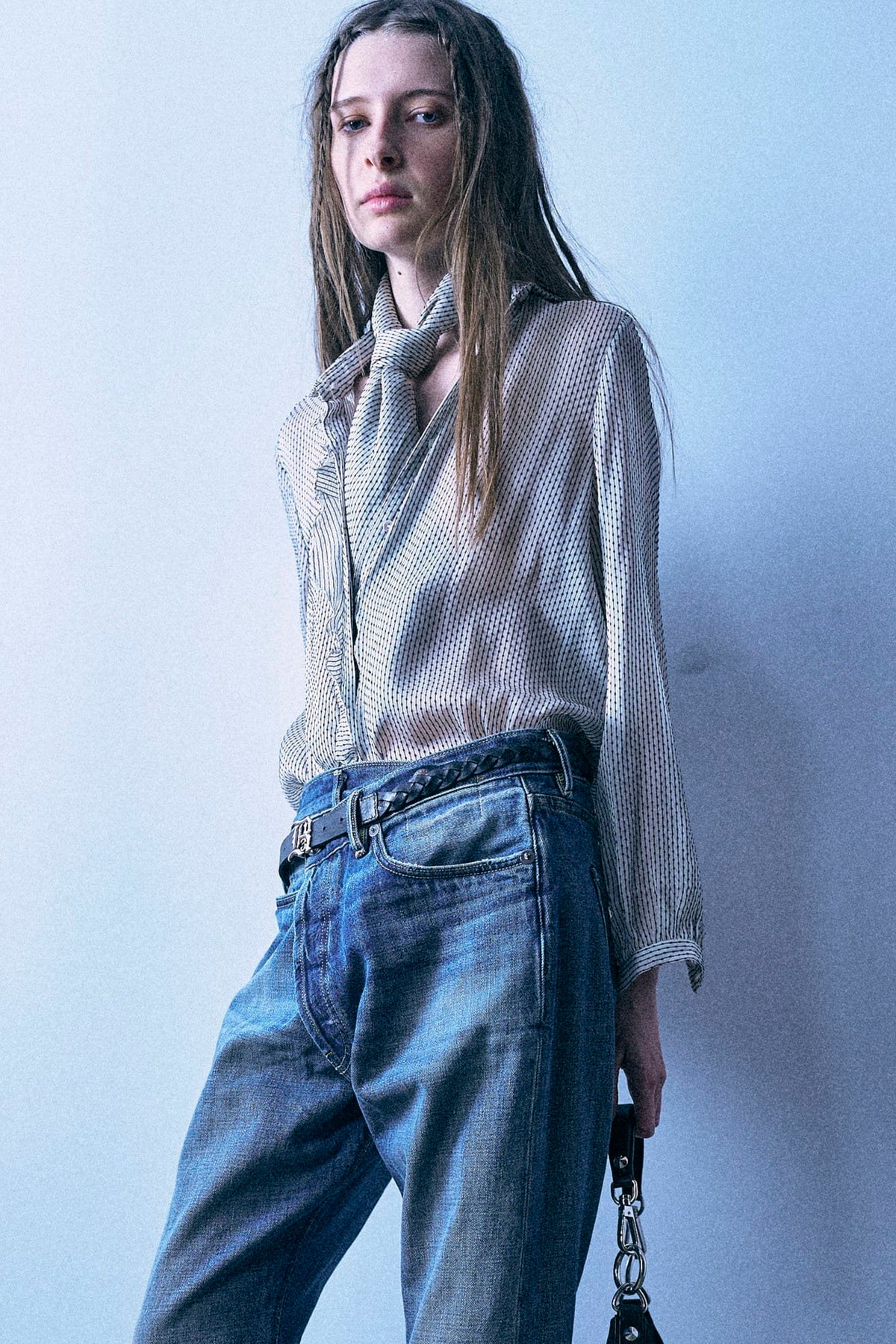 Shrunken Ruffle Shirt - Light Khaki With Black - R13