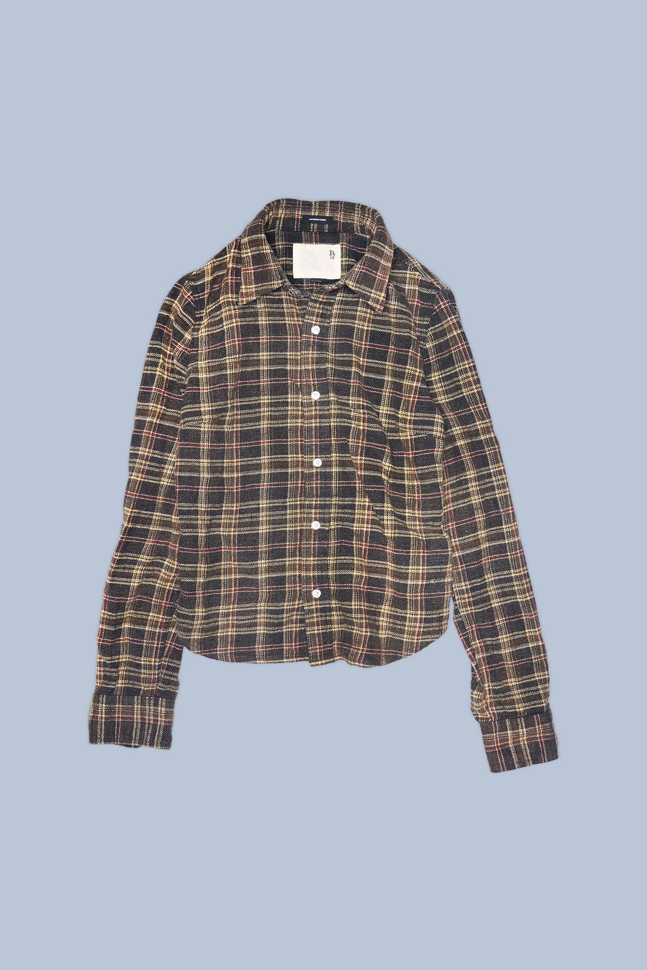 SHRUNKEN SHIRT - TEAL / NAVY / YELLOW PLAID BROWN - R13