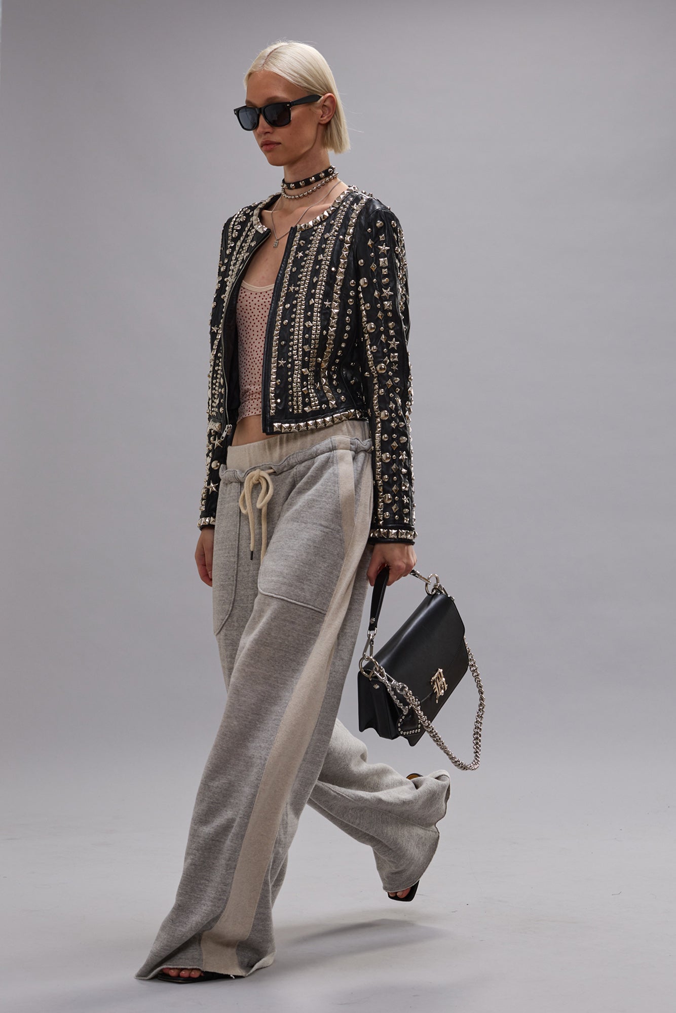 SIDE INSERT SWEATPANT - HEATHER GREY W/ OATMEAL - R13