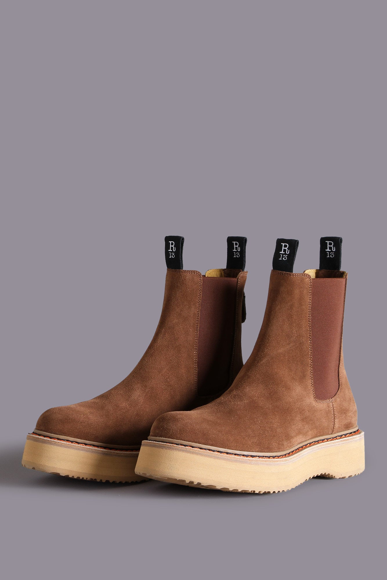 Single Stack Chelsea Boot - Brown Suede - R13