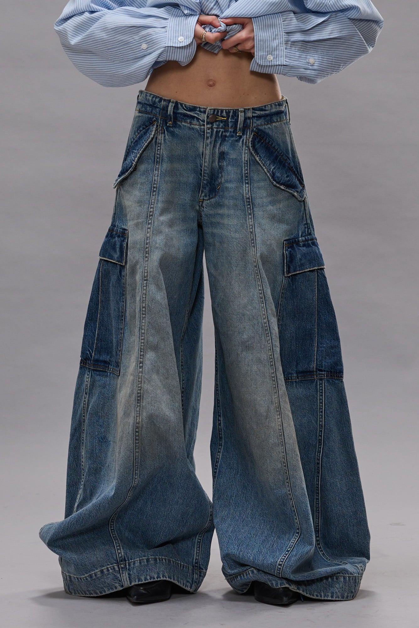 Siouxsie Field Cargo Jean - Two-Tone Vintage Blue - R13
