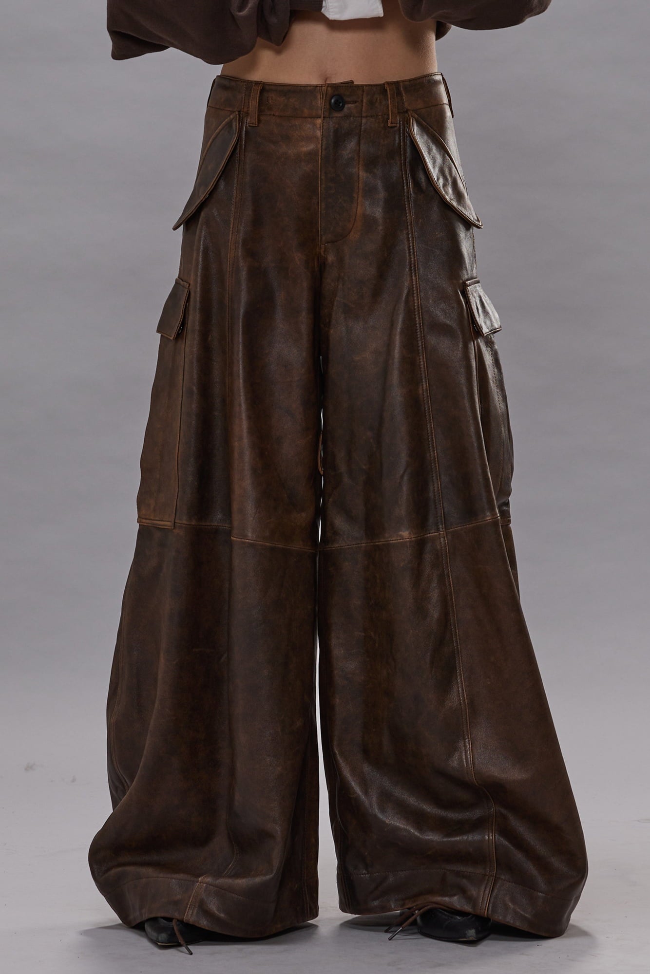 Siouxsie Field Leather Cargo Pant - Brown - R13
