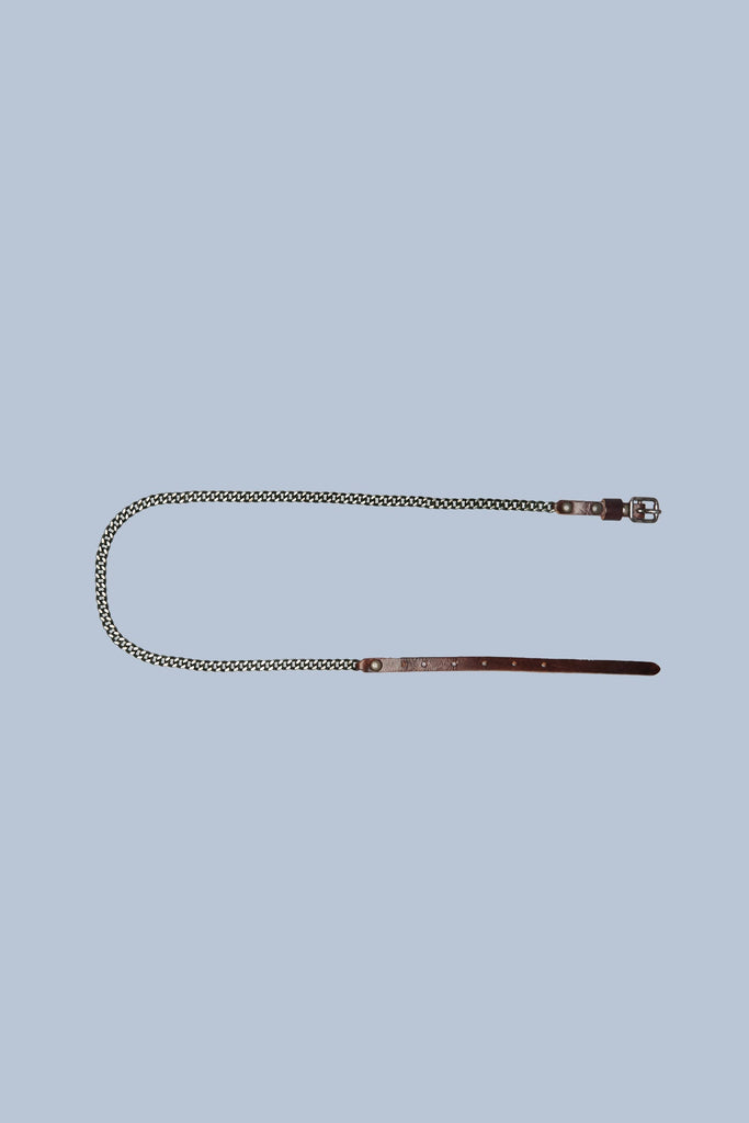 Skinny Chain Belt - Brown