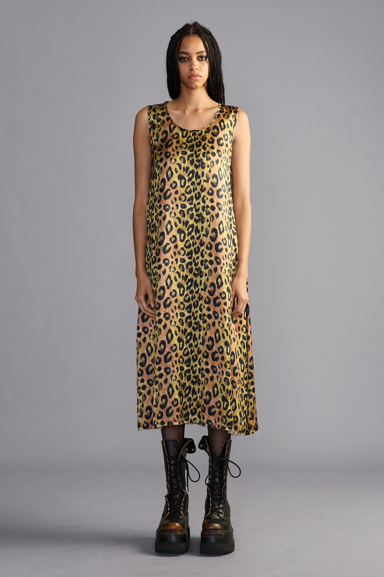 Sleeveless Midi - Light Brown Pink Leopard - R13