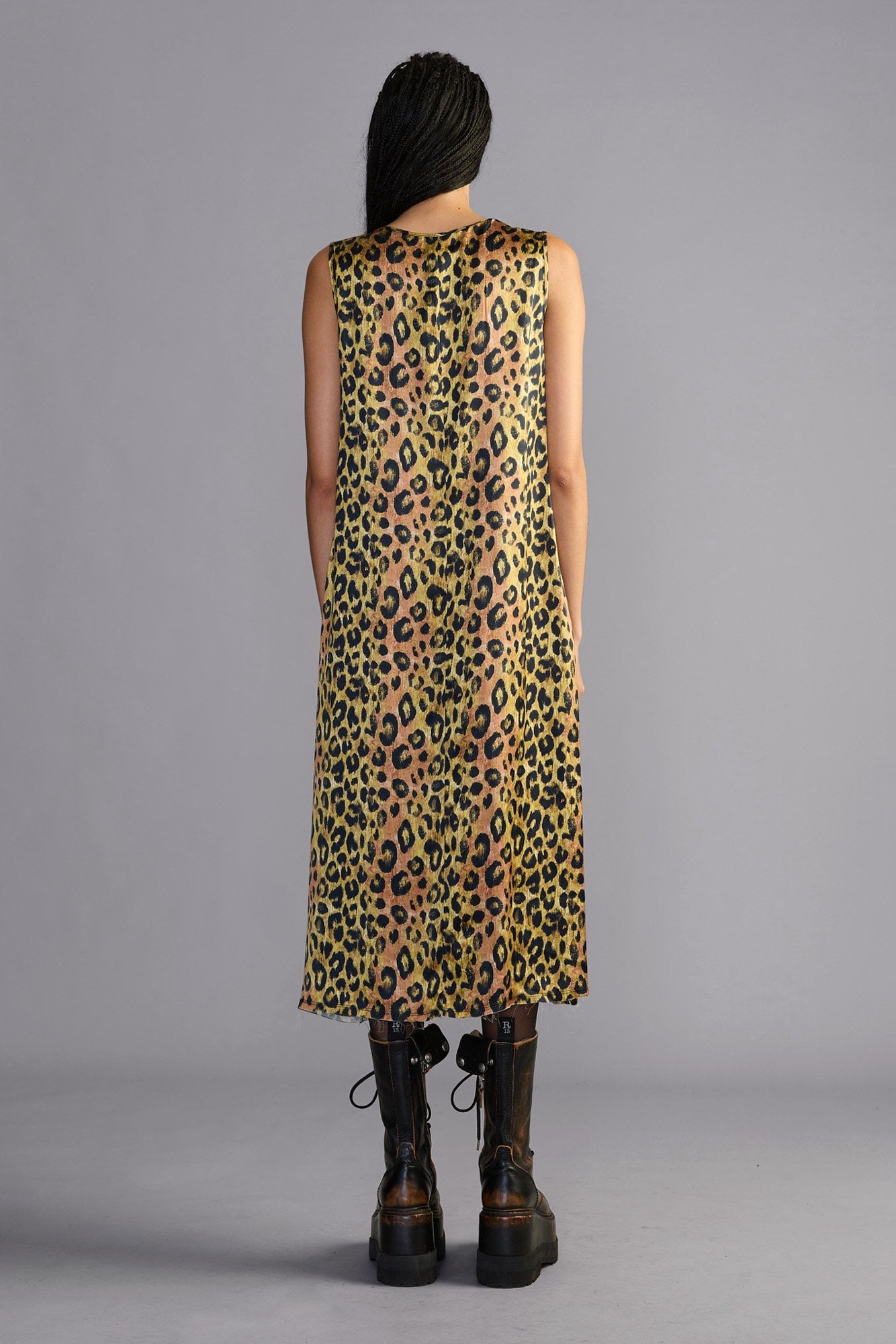 Sleeveless Midi - Light Brown Pink Leopard - R13
