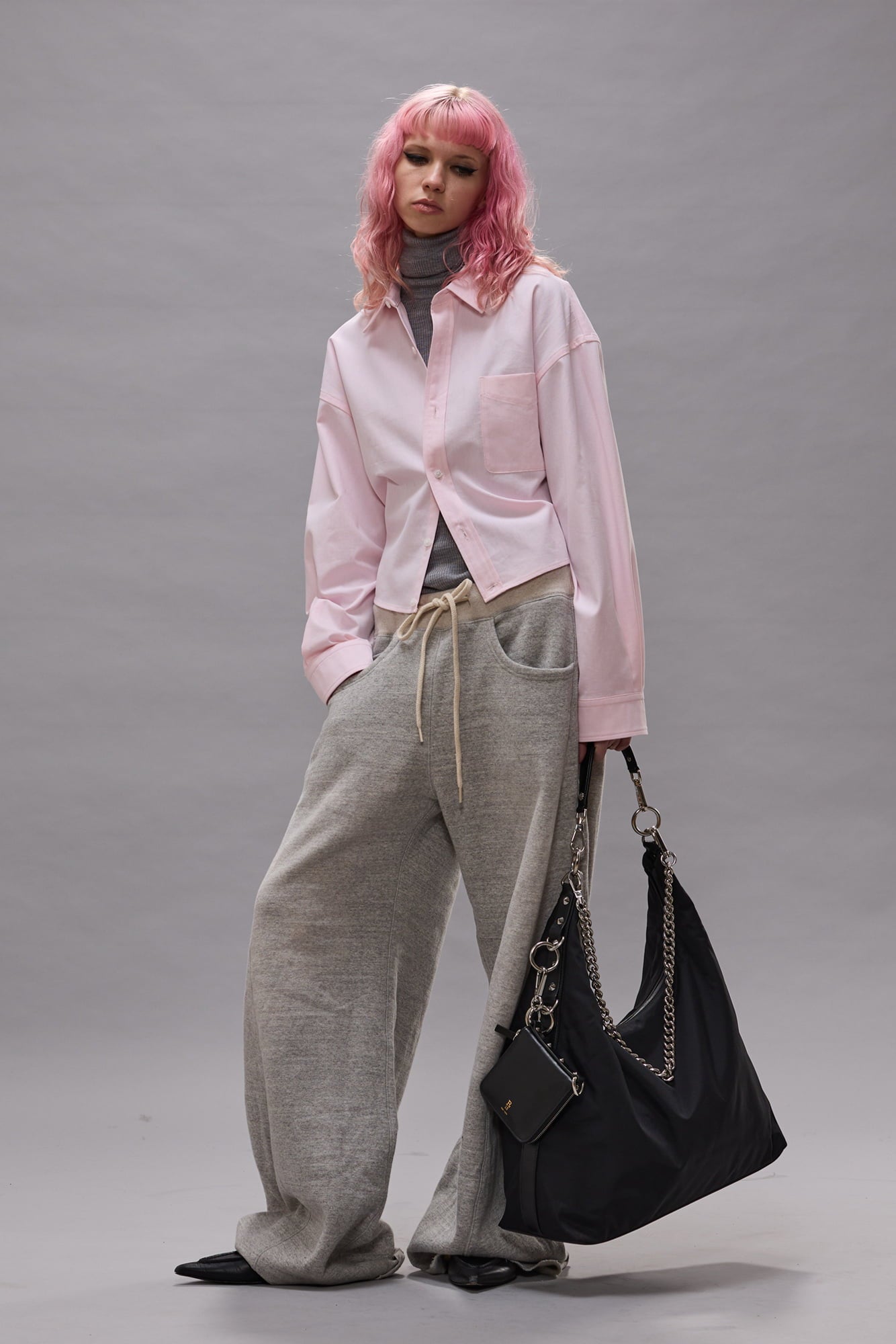 Split Hem Boyfriend Shirt - Light Pink - R13