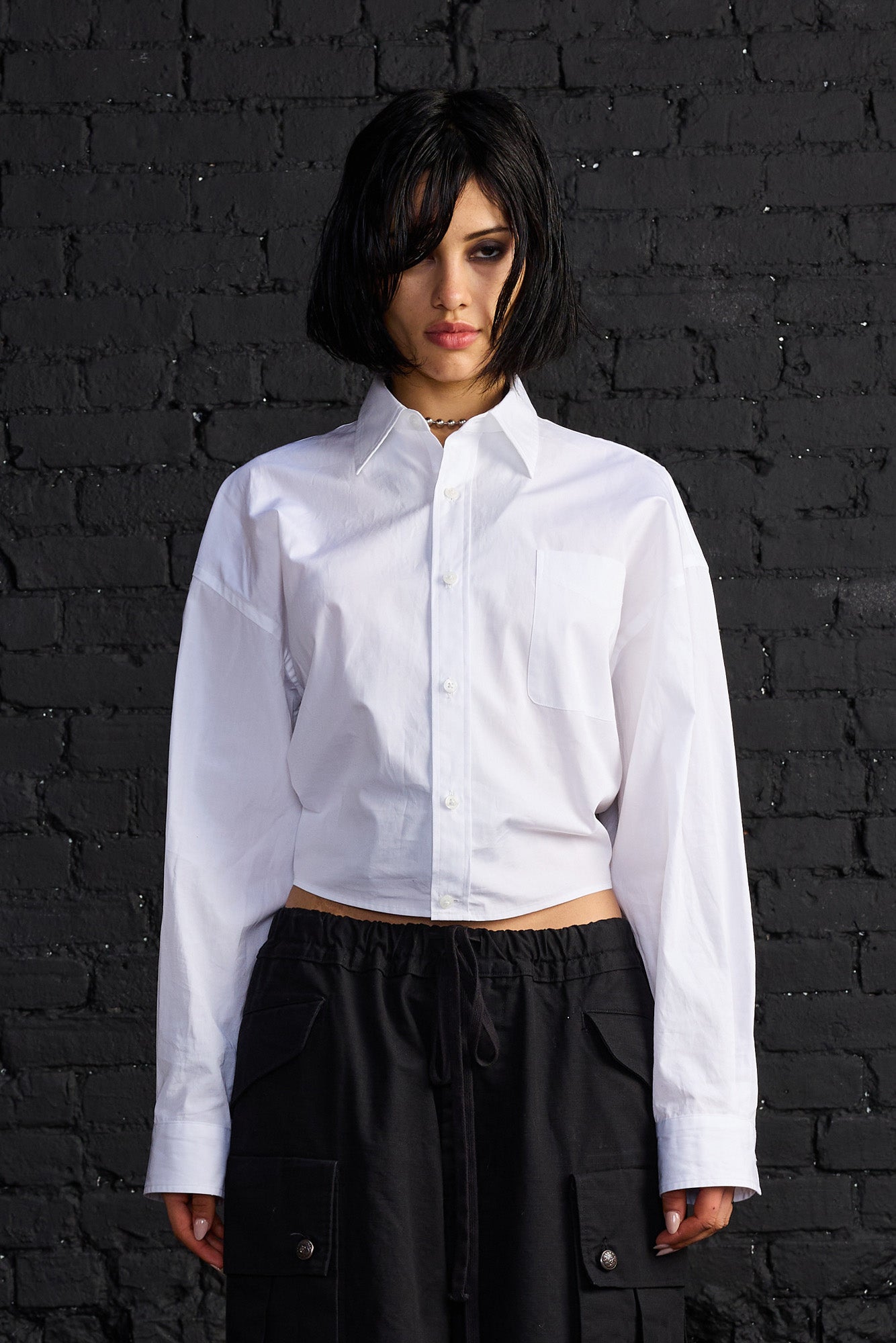 Split Hem Boyfriend Shirt - White - R13