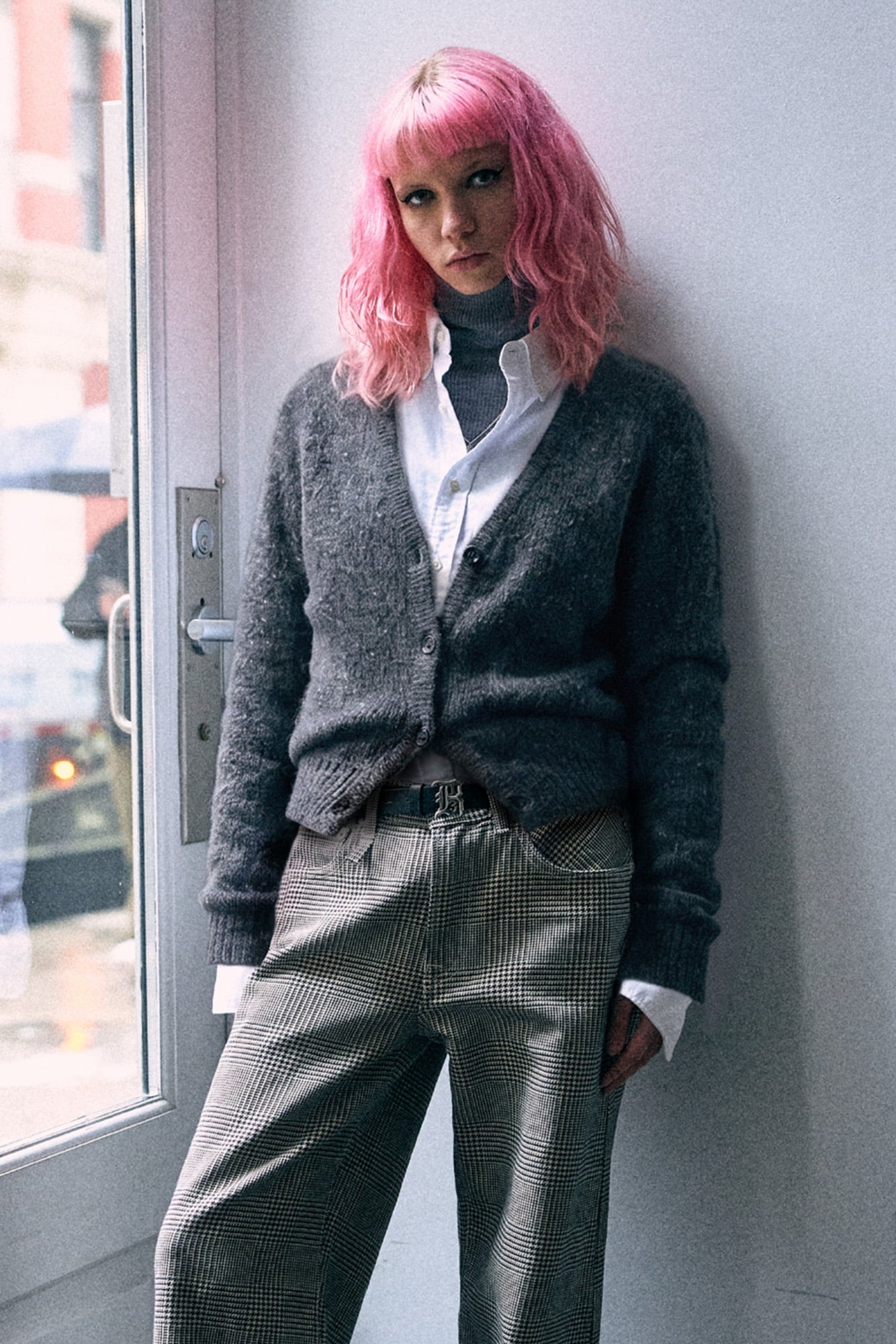 Split Hem Cardigan - Charcoal Grey - R13