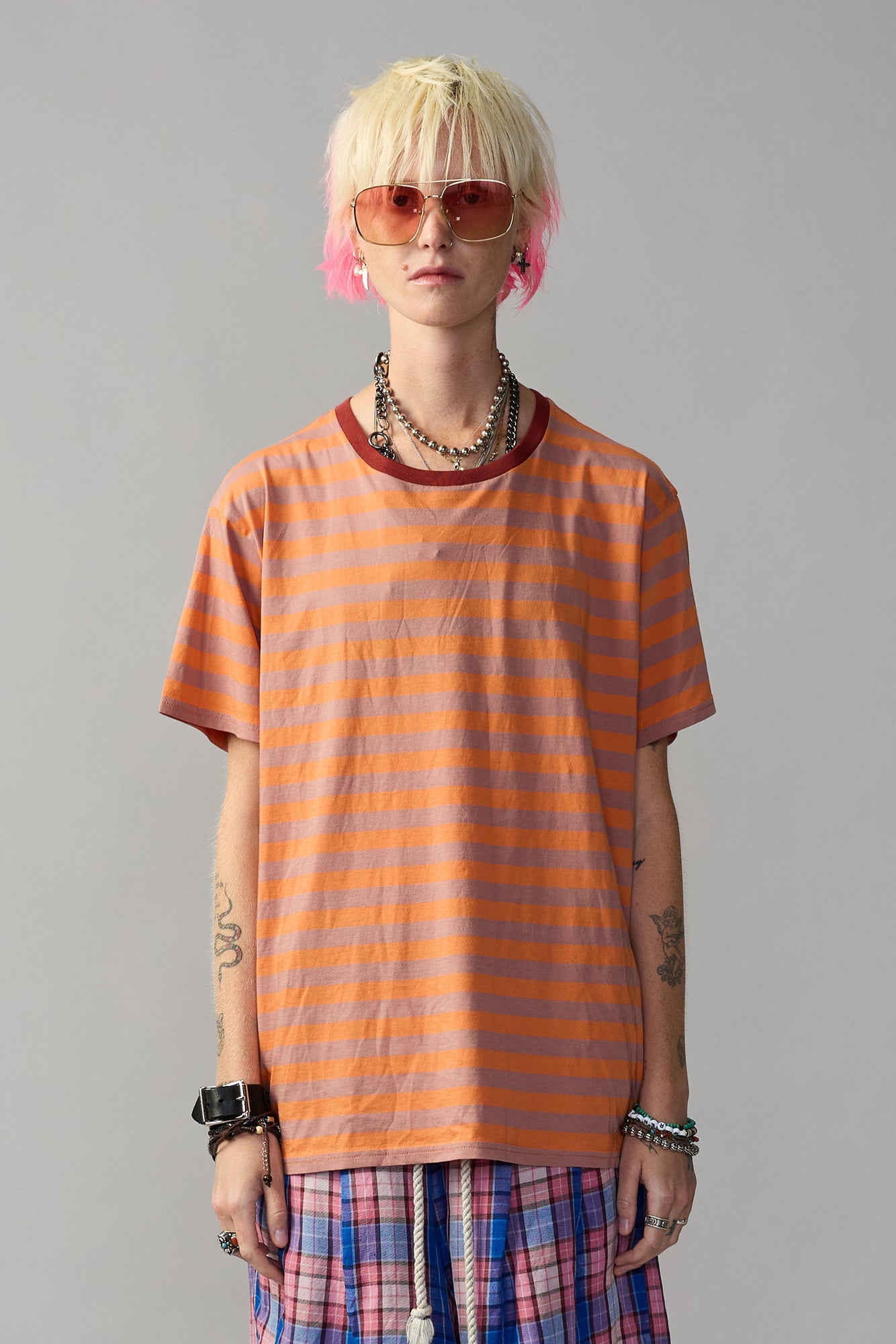 STRIPED BOY T - ORANGE MULTI STRIPE - R13