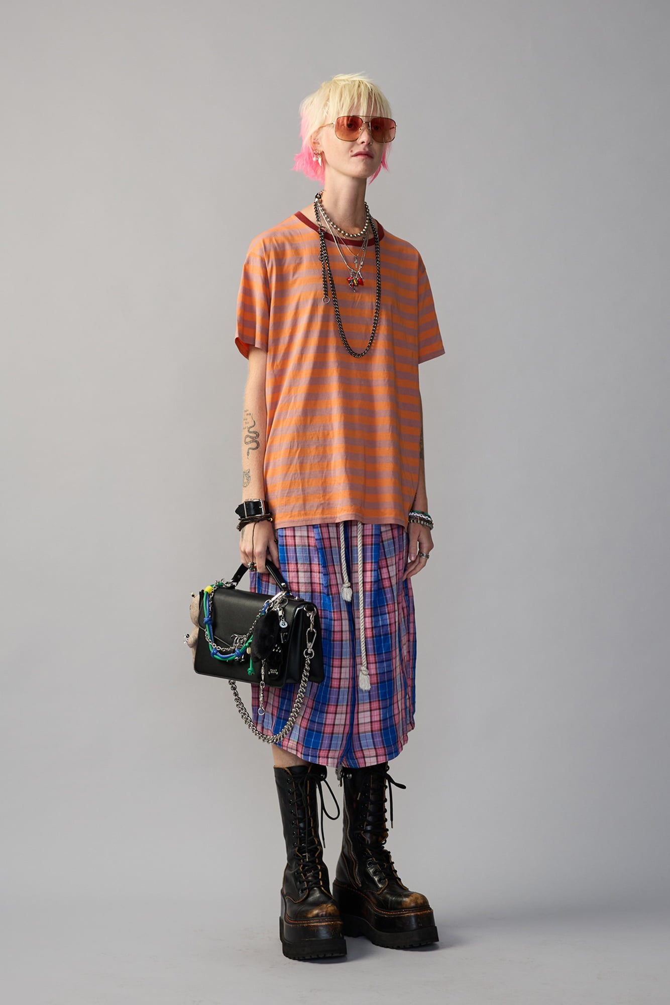 STRIPED BOY T - ORANGE MULTI STRIPE - R13
