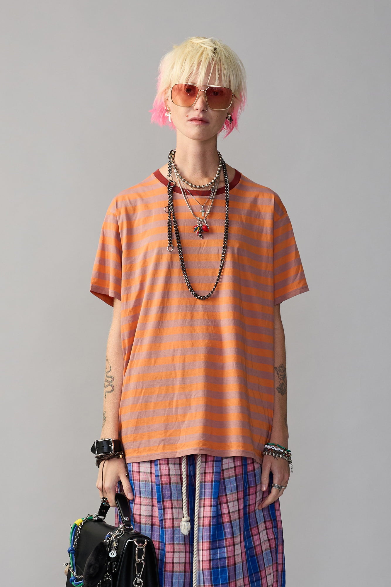 STRIPED BOY T - ORANGE MULTI STRIPE - R13