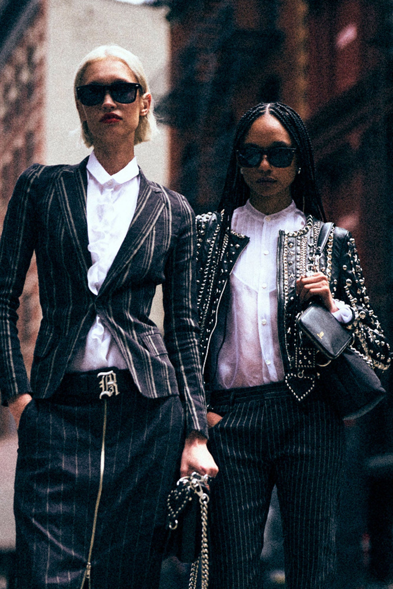 SUPER SHRUNKEN BLAZER - BLACK/SILVER STRIPE - R13