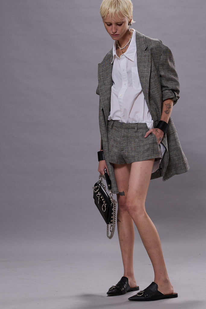 TAILORED MICRO SHORT - BLACK&WHITE GLENPLAID