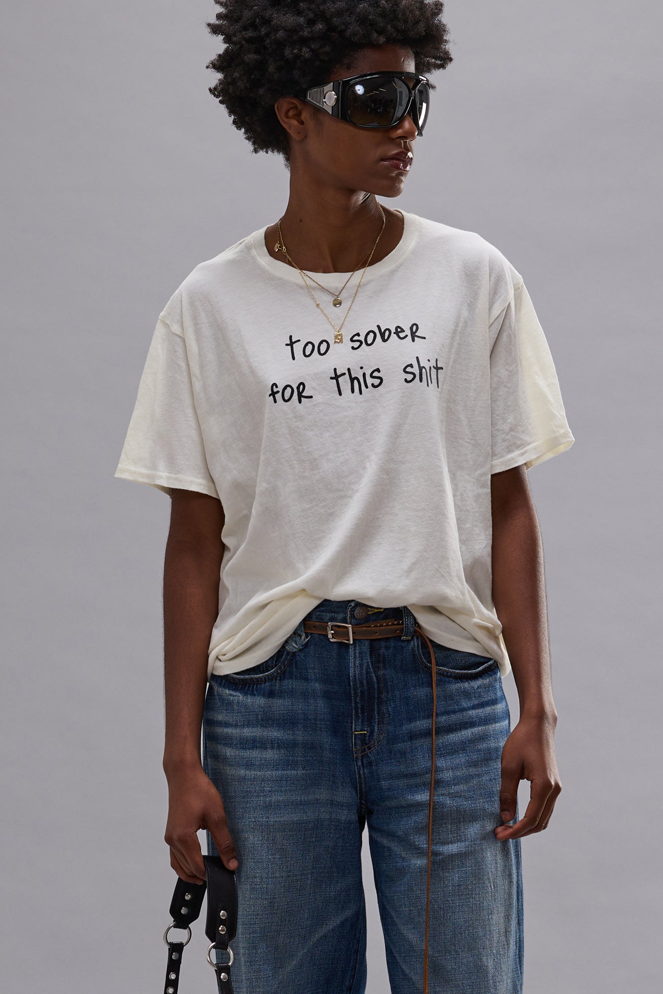 TOO SOBER BOY T - ECRU WHITE - R13