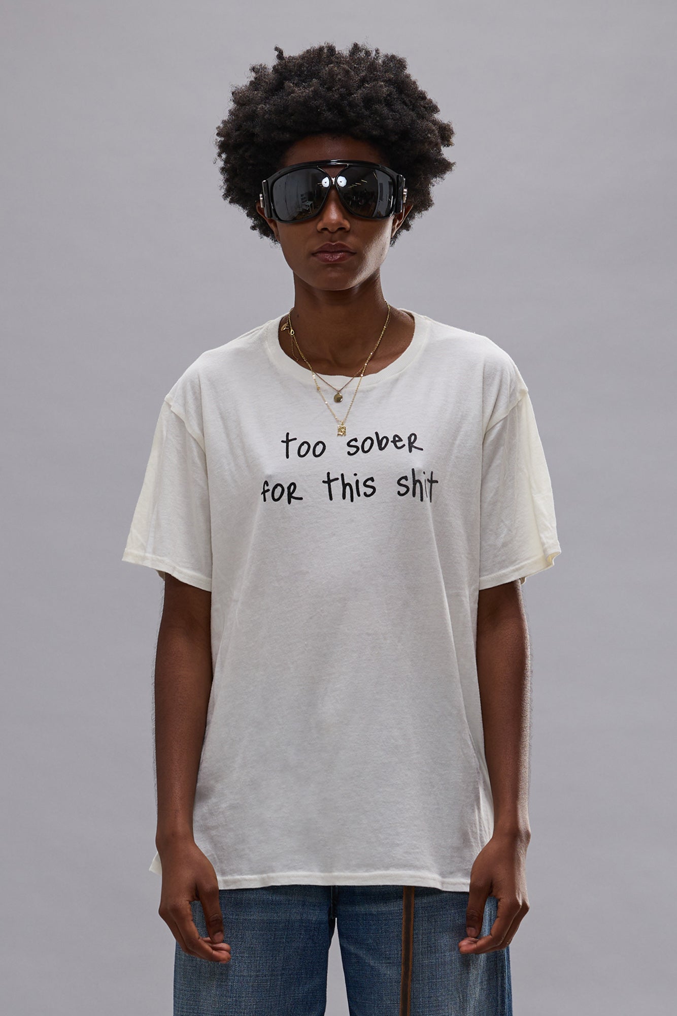 TOO SOBER BOY T - ECRU WHITE - R13