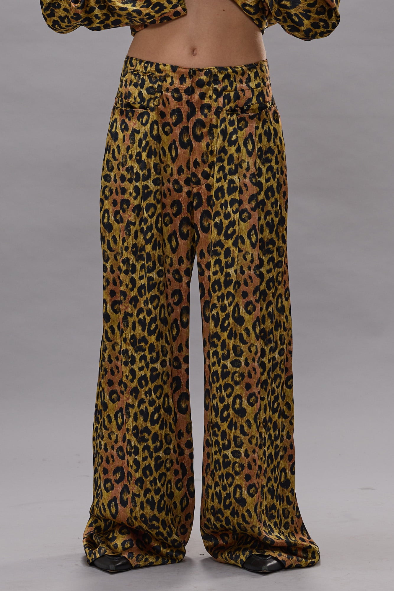 Triple Pleat Pant - Light Brown Pink Leopard - R13