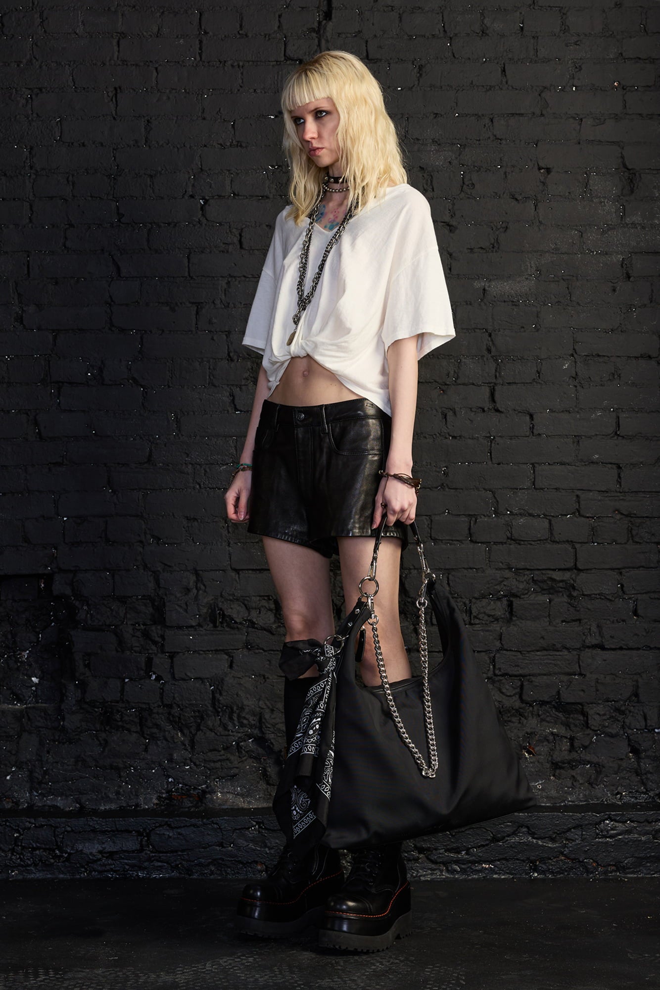 Twisted Front T - Off White - R13