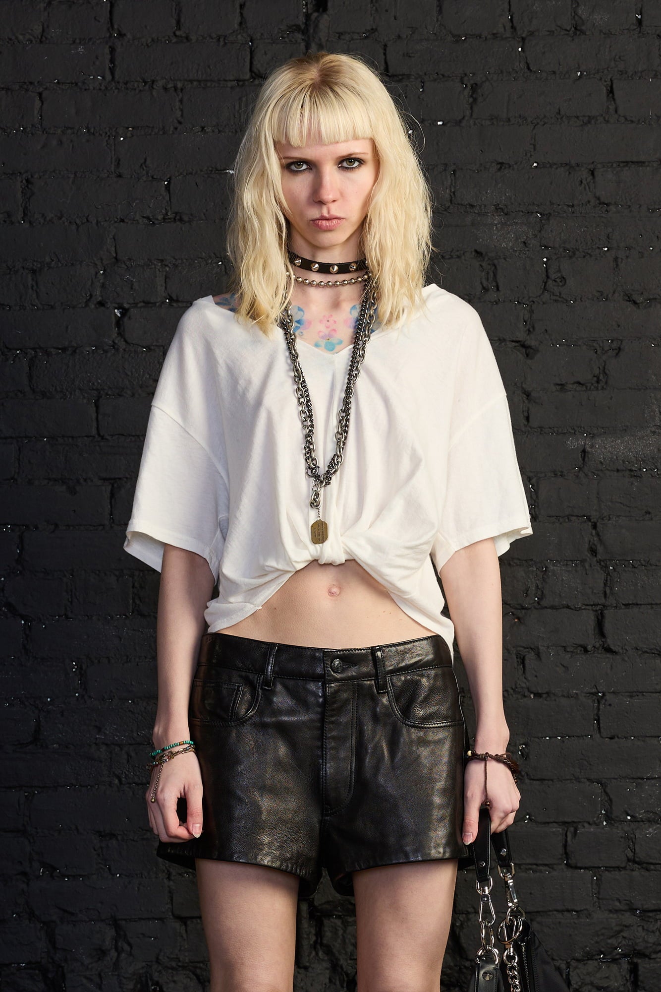 Twisted Front T - Off White - R13