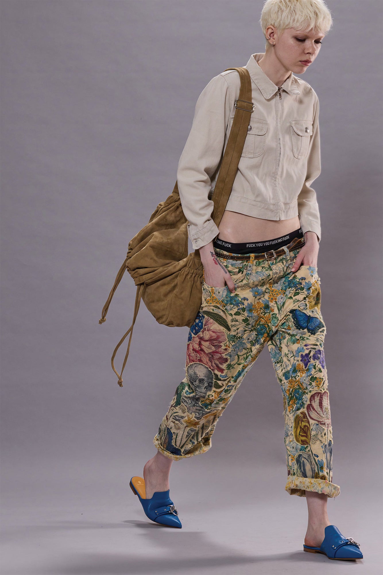 X-BOYFRIEND - APPLIQUE ECRU FLORAL - R13