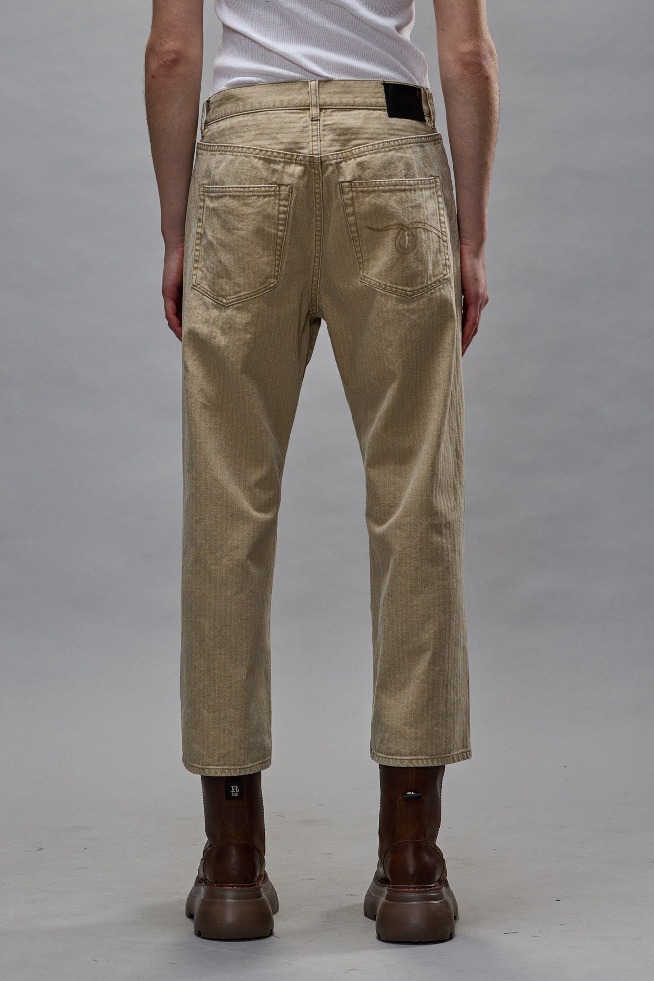 X-Boyfriend Jean - Khaki Herringbone Twill - R13