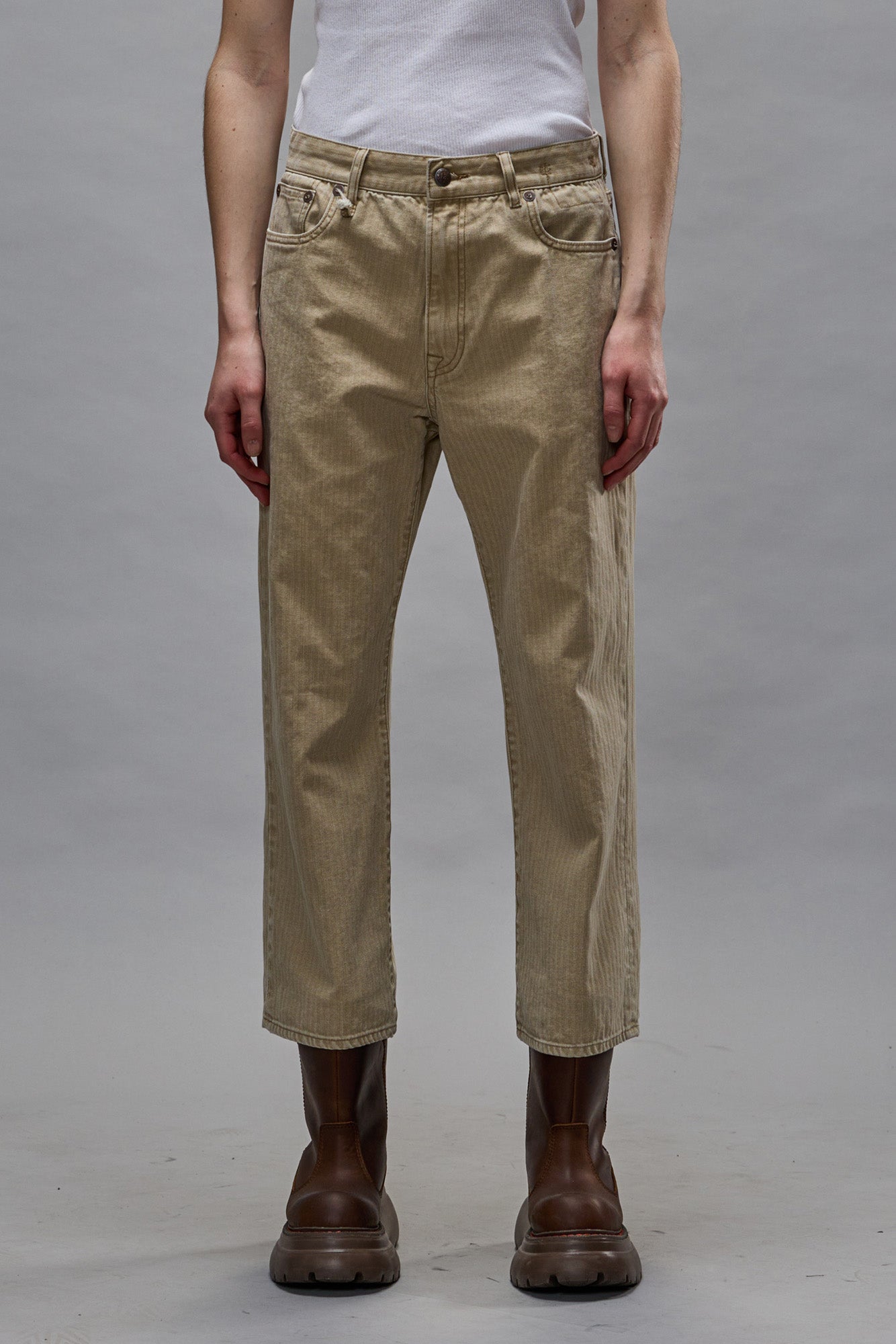 X-Boyfriend Jean - Khaki Herringbone Twill - R13