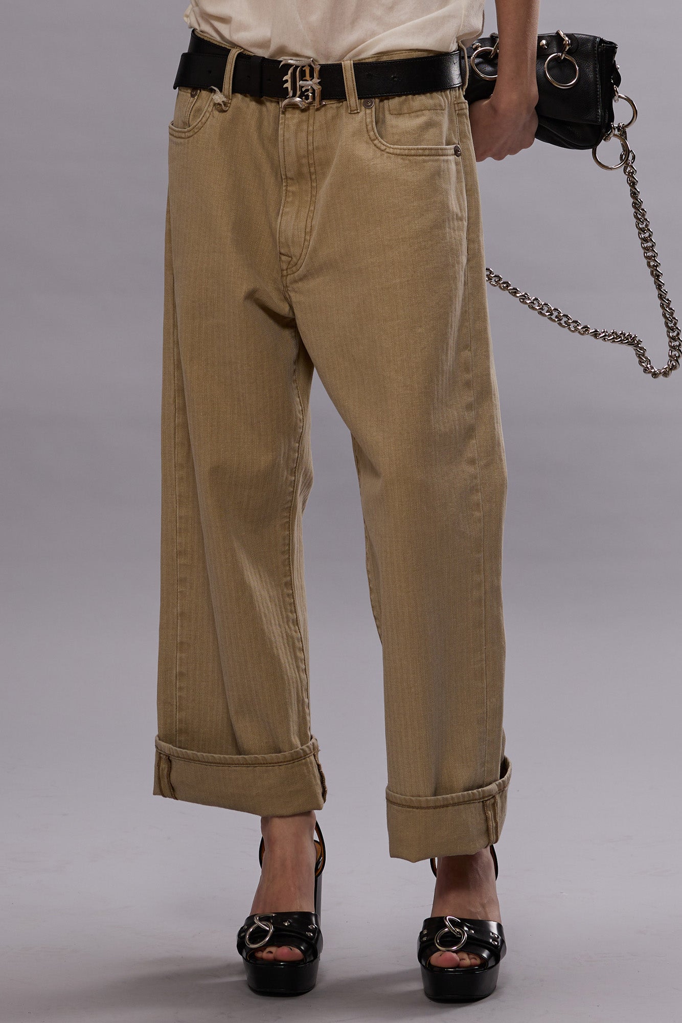 X-Boyfriend Jean - Khaki Herringbone Twill - R13