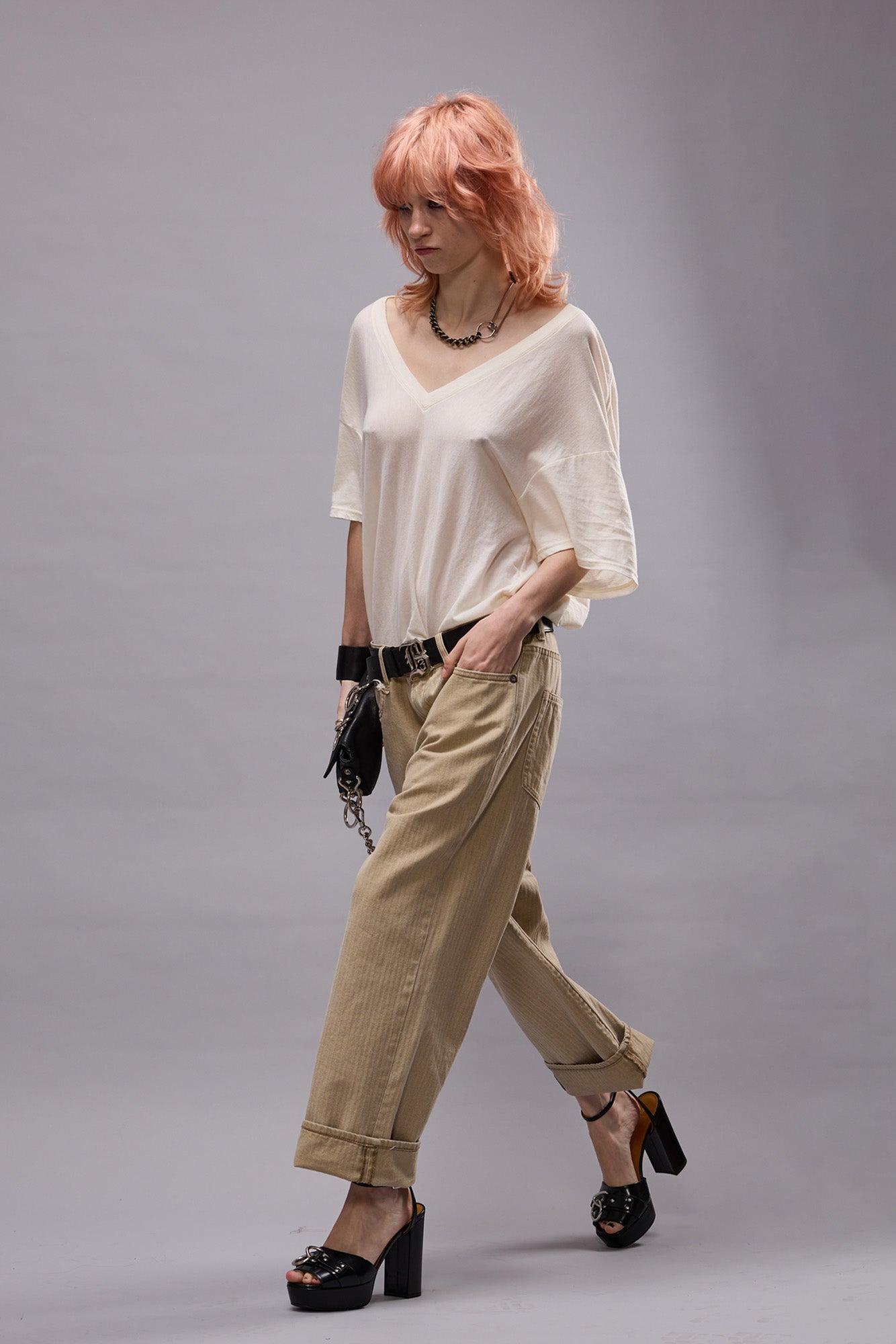 X-Boyfriend Jean - Khaki Herringbone Twill - R13
