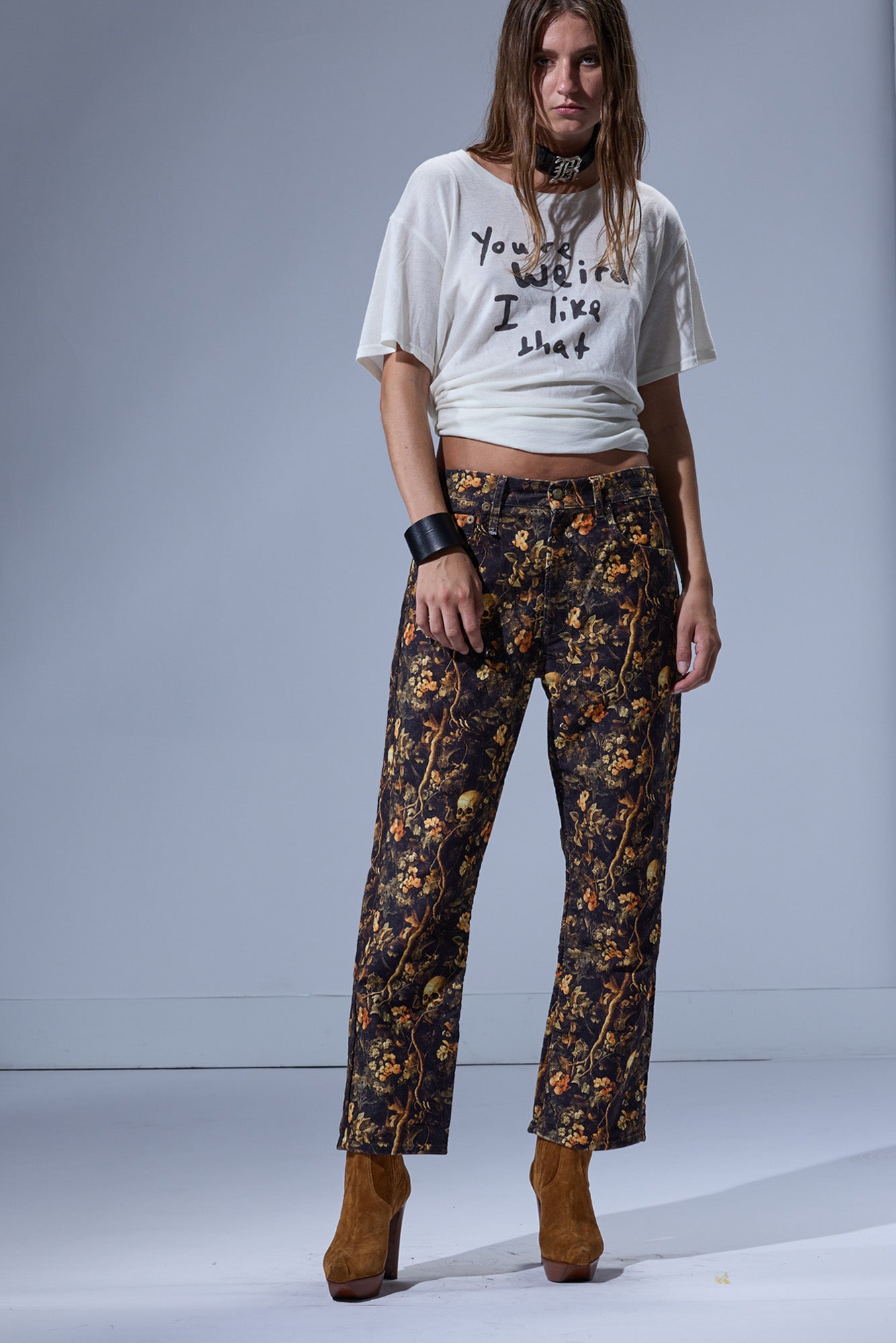 X-BOYFRIEND JEAN - SKULL CAMO MOLESKIN BROWN - R13
