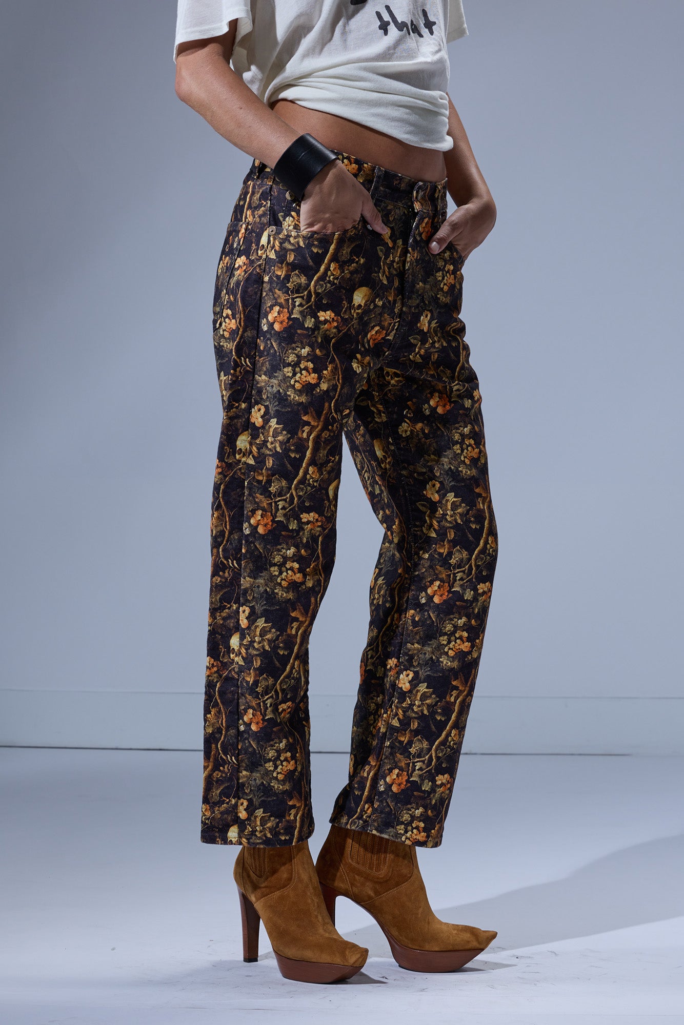 X-BOYFRIEND JEAN - SKULL CAMO MOLESKIN BROWN - R13