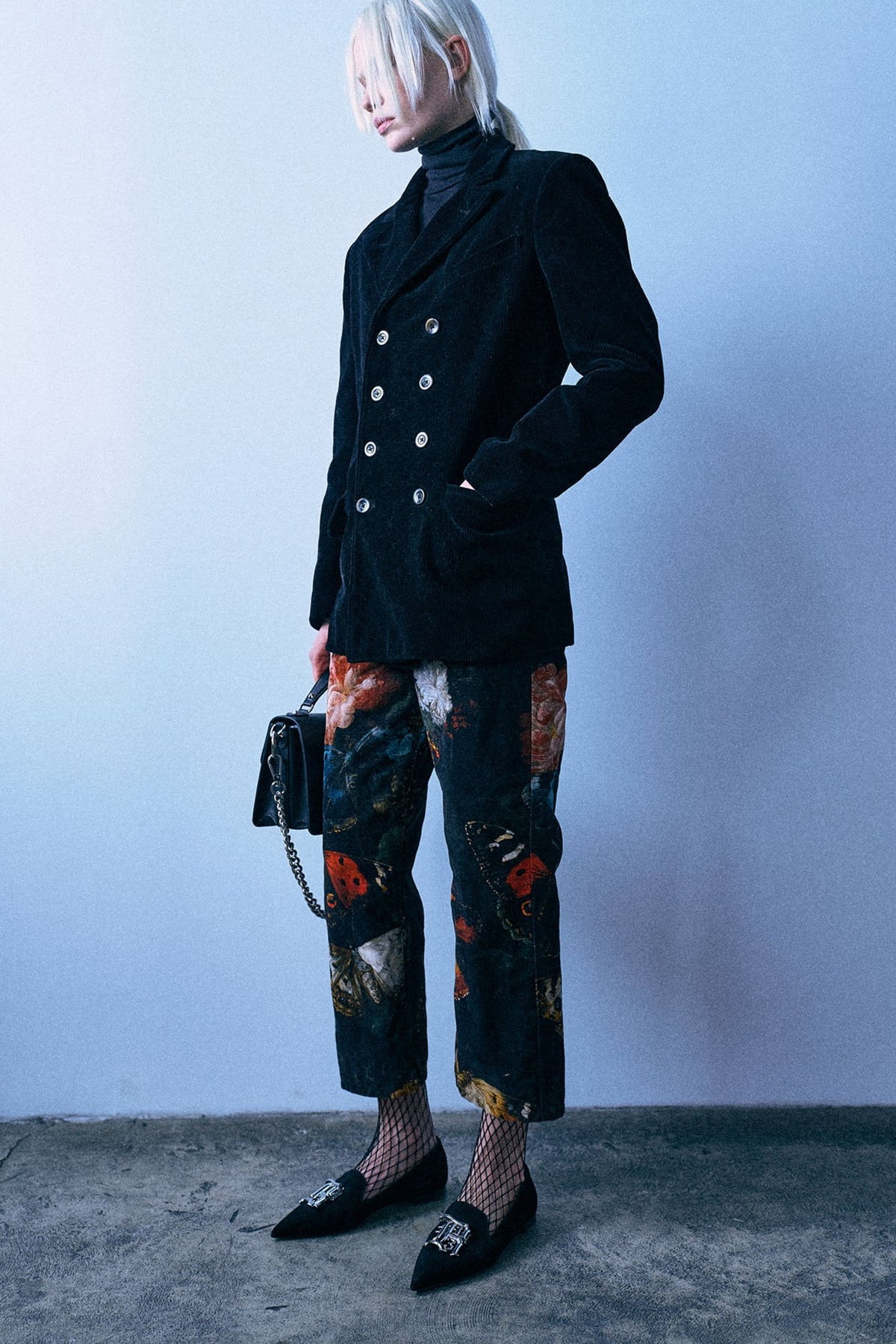 X-Boyfriend Pant - Floral Butterfly On Black - R13