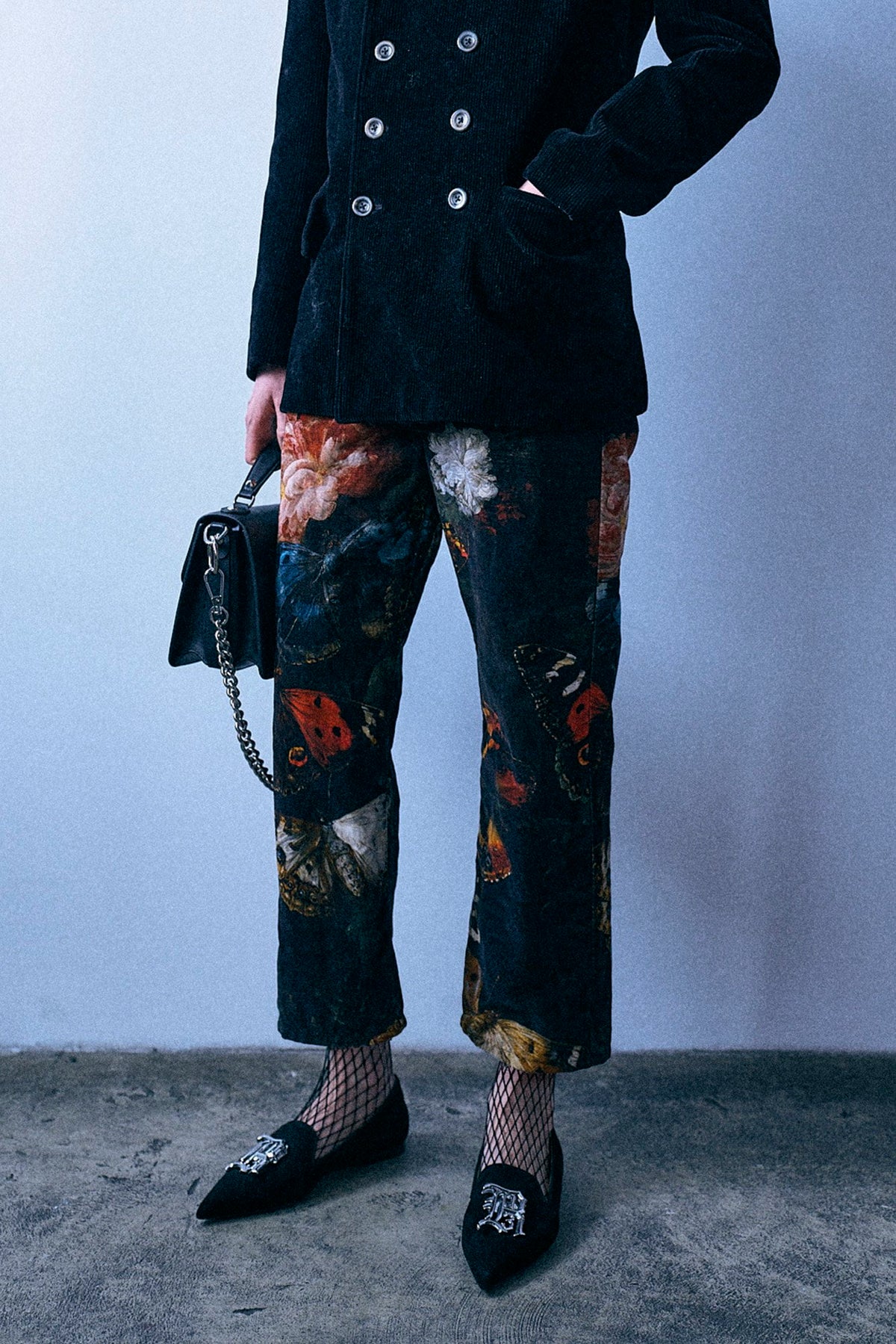 X-Boyfriend Pant - Floral Butterfly On Black - R13