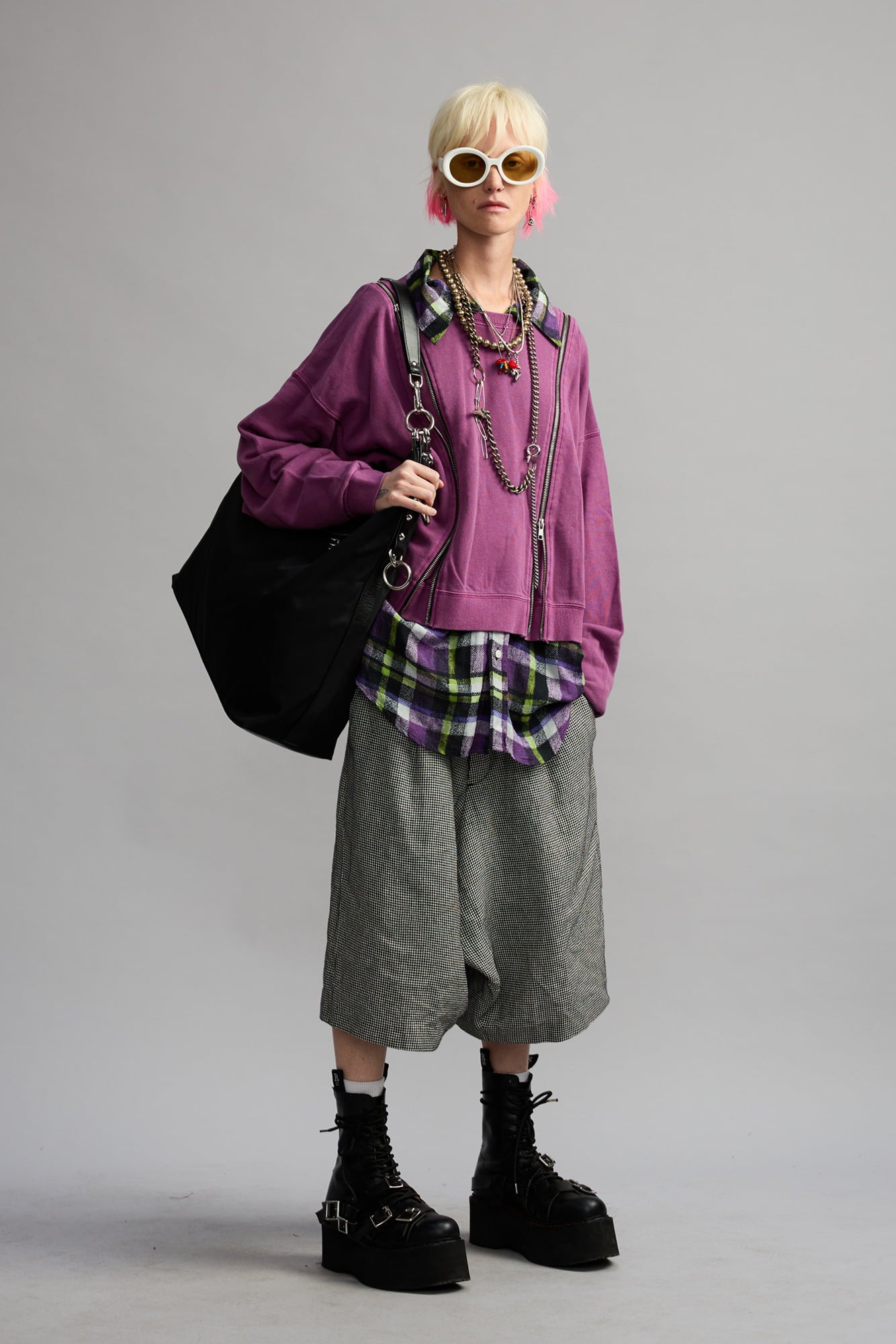 ZIPPERED CREWNECK - PURPLE PLUM - R13