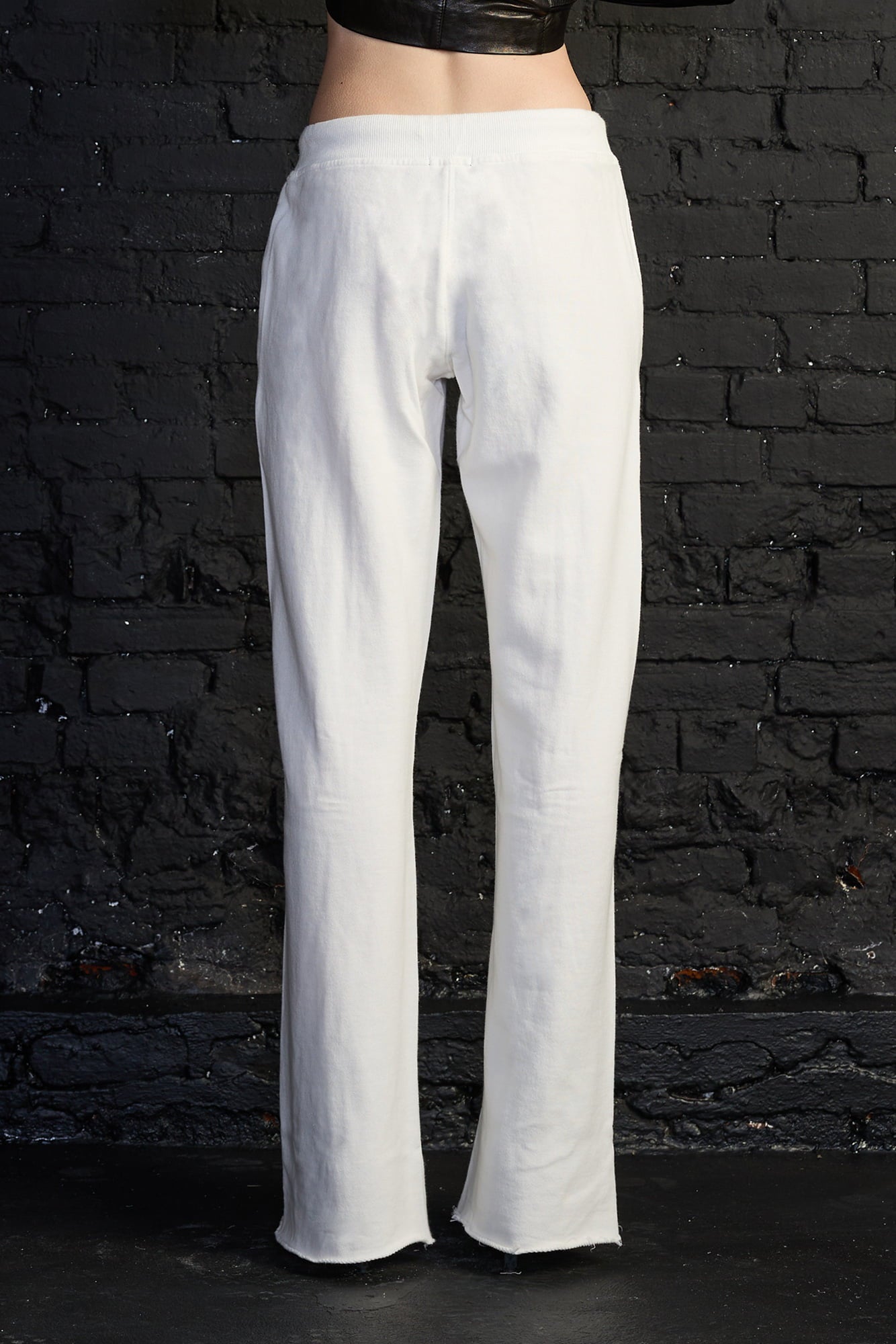 Zippered Wide Leg Sweatpant - White - R13