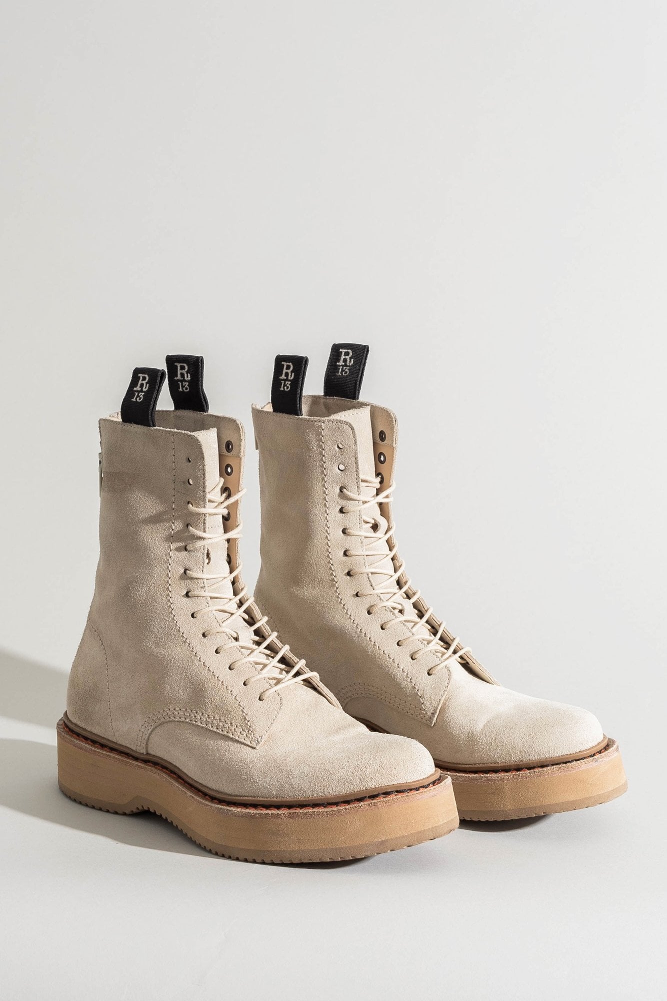 SINGLE STACK BOOT - KHAKI SUEDE