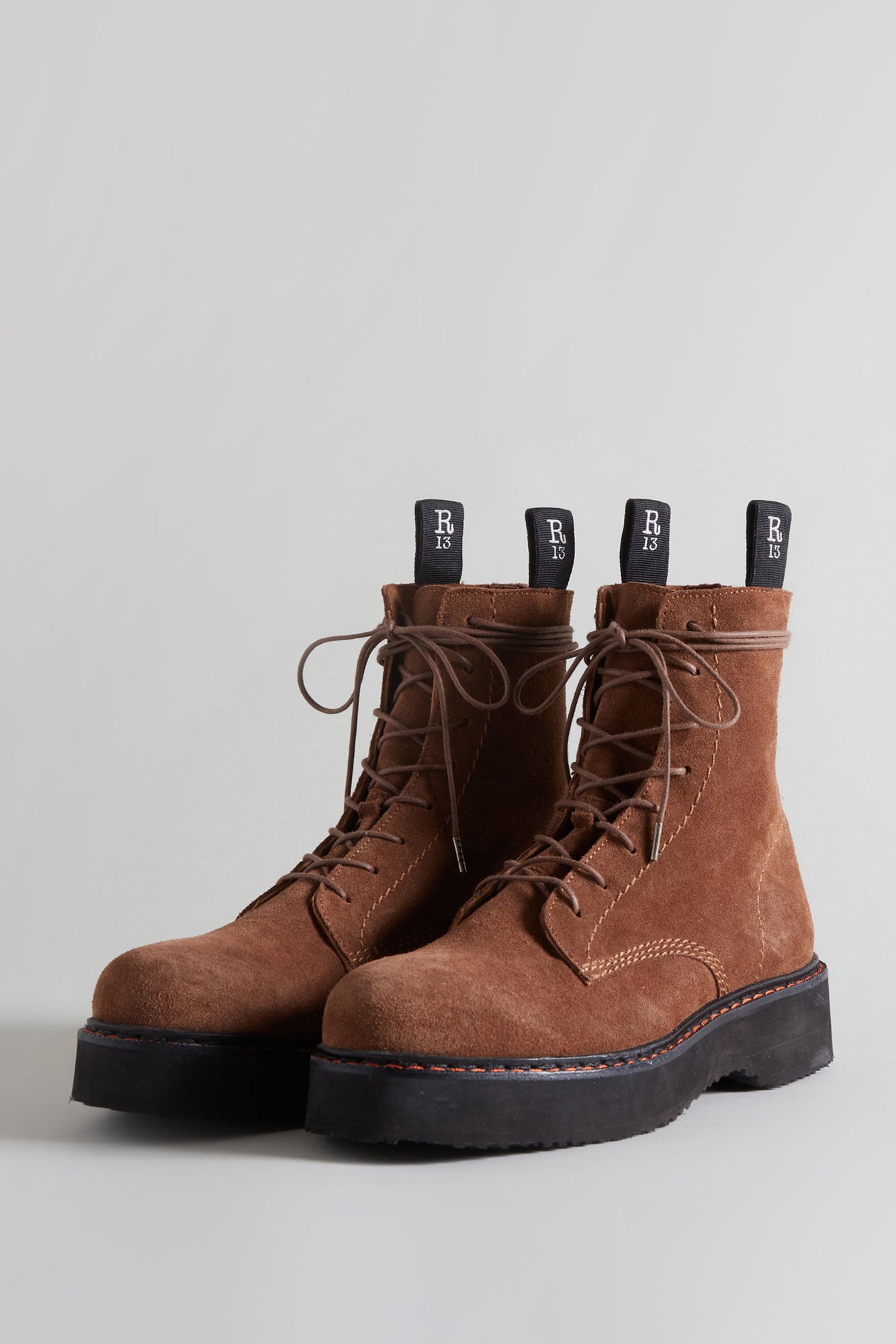 SINGLE STACK BOOT - BROWN SUEDE