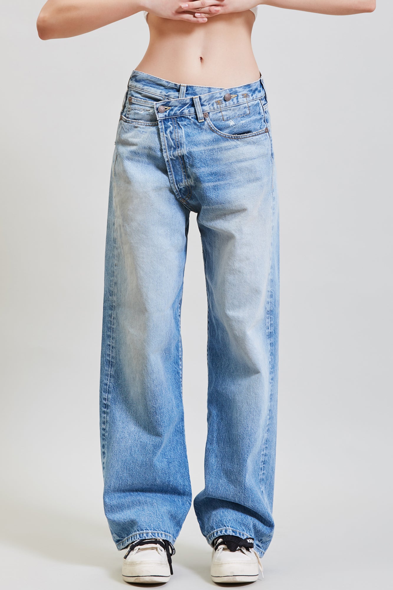 WIDE LEG CROSSOVER JEAN - IRVING BLUE
