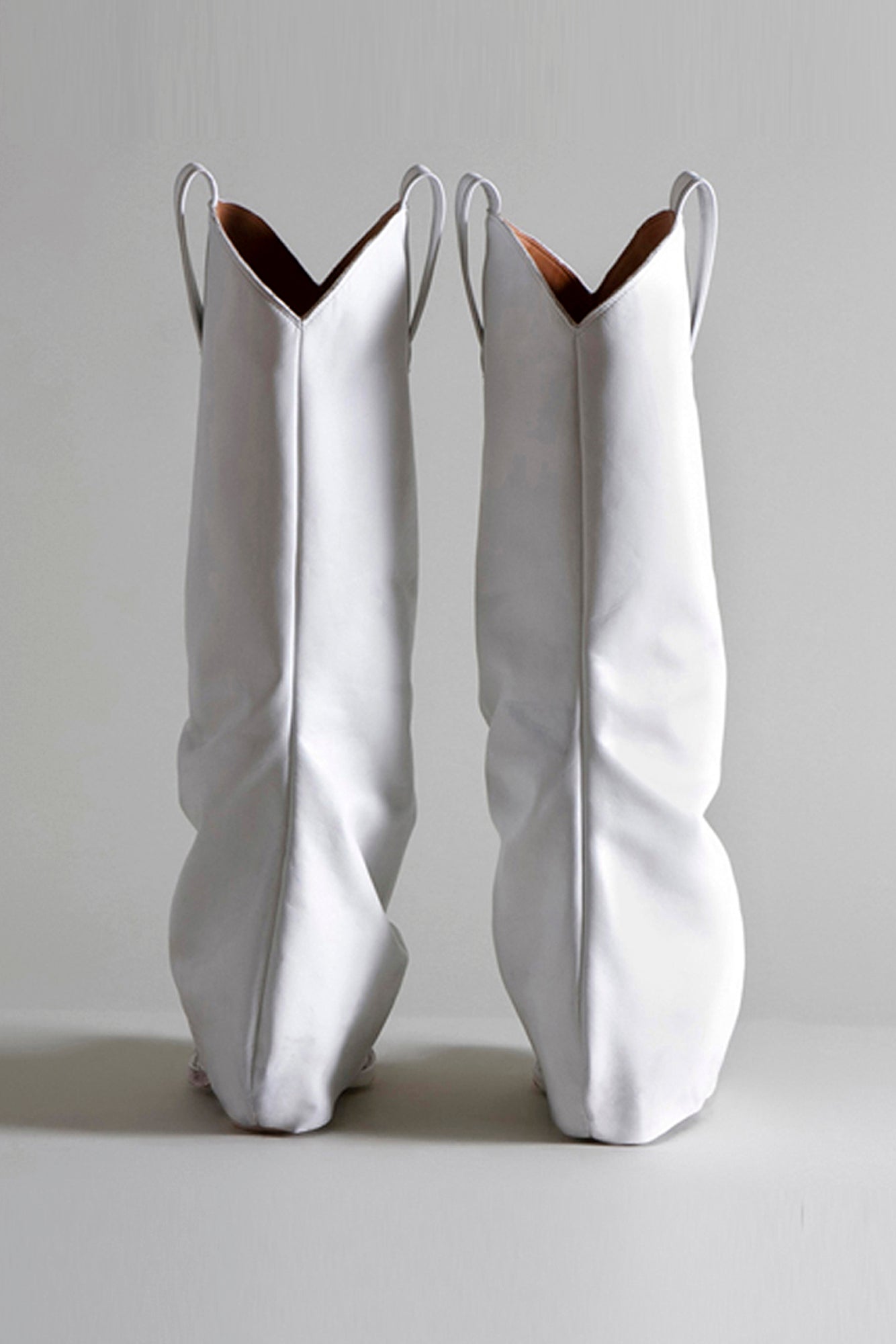 MID COWBOY BOOTS WITH SLEEVE - WHITE