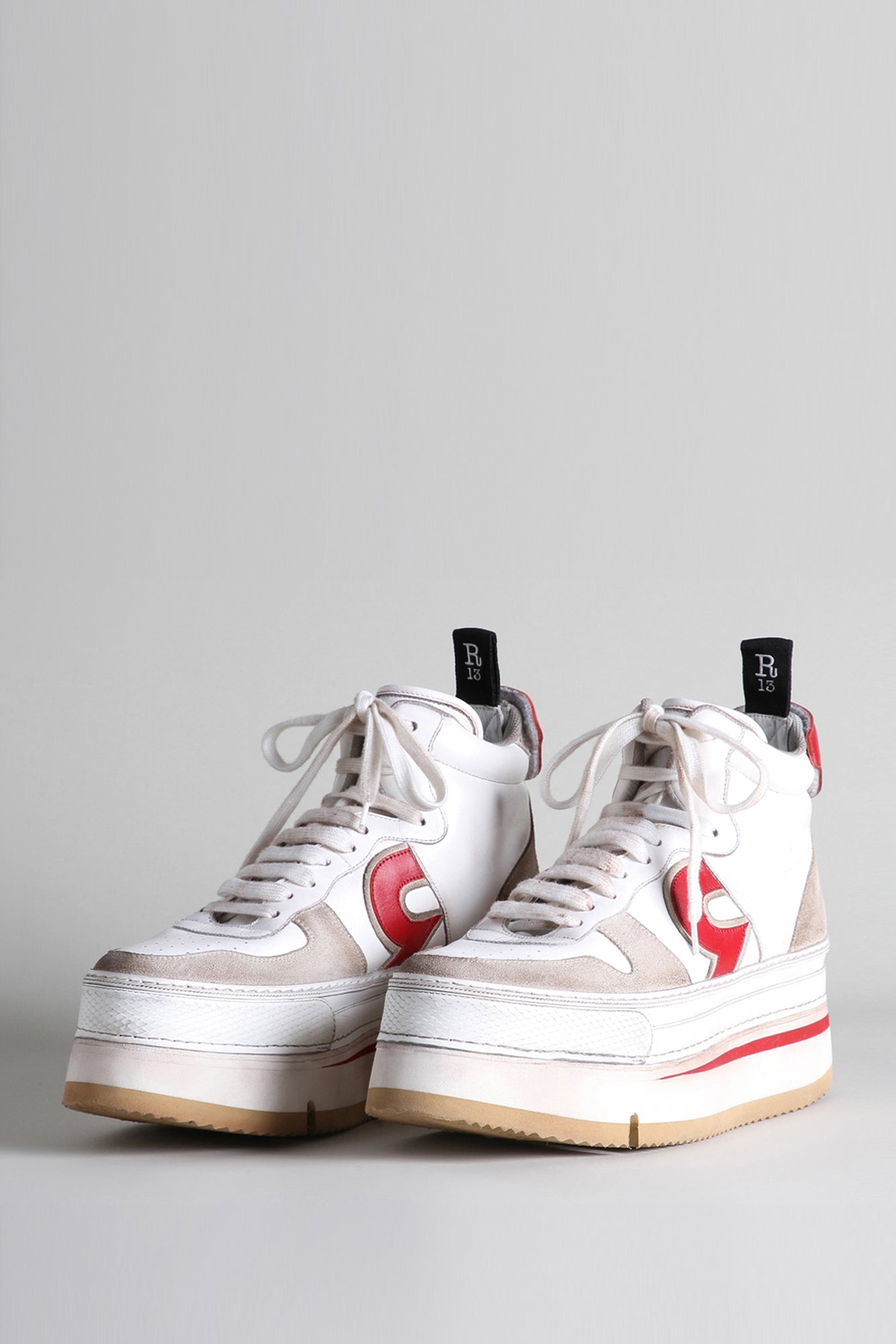RIOT LEATHER HIGH TOP - RED AND WHITE