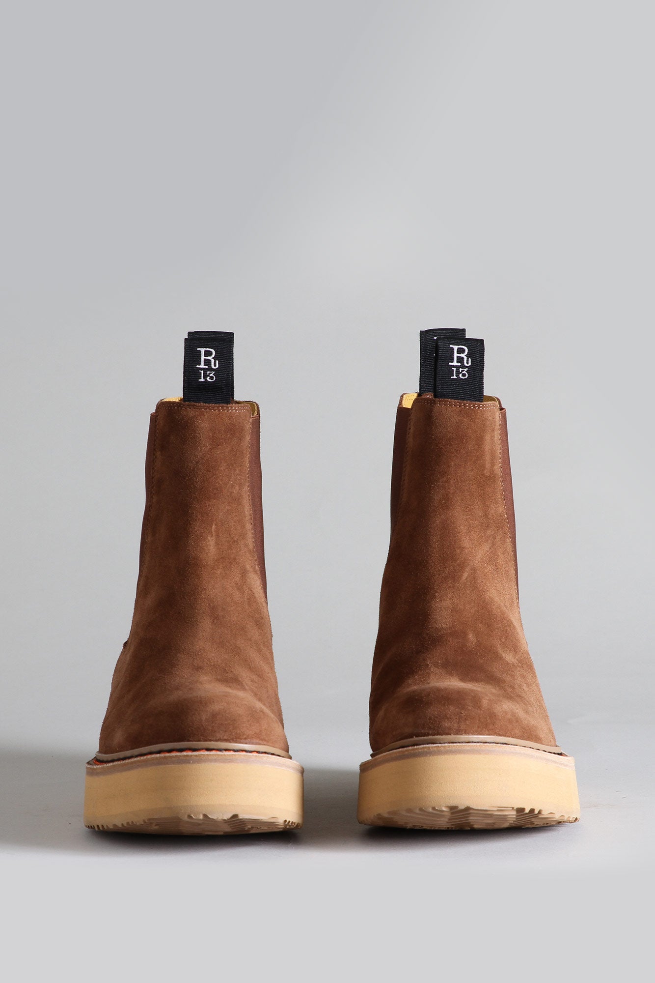 SINGLE STACK CHELSEA BOOT - BROWN SUEDE